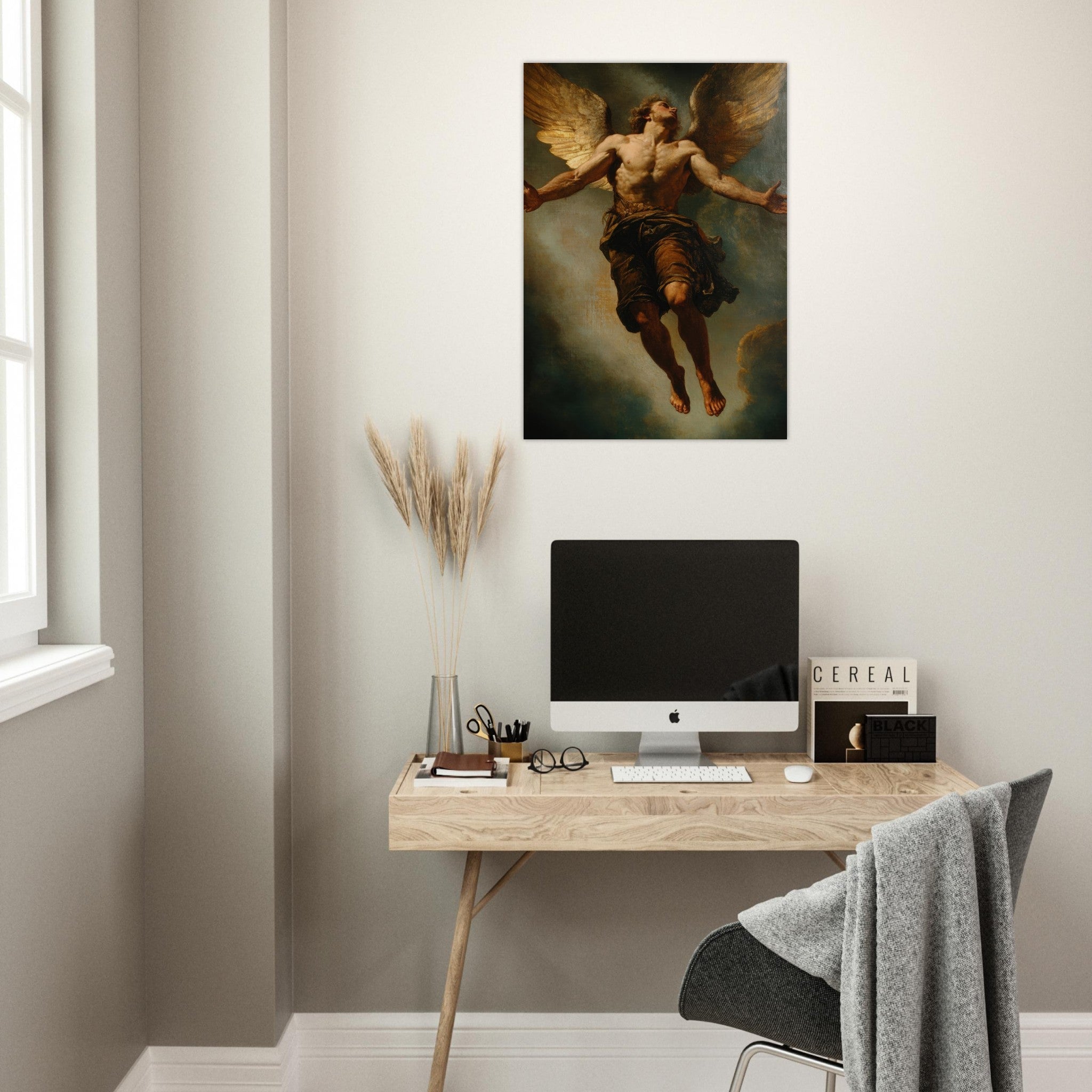 Aluminum Print Portrait - The Fallen Angels Descent Baroque Mythological 3 - Shop Ai Art WebShop - Digital Art online Store