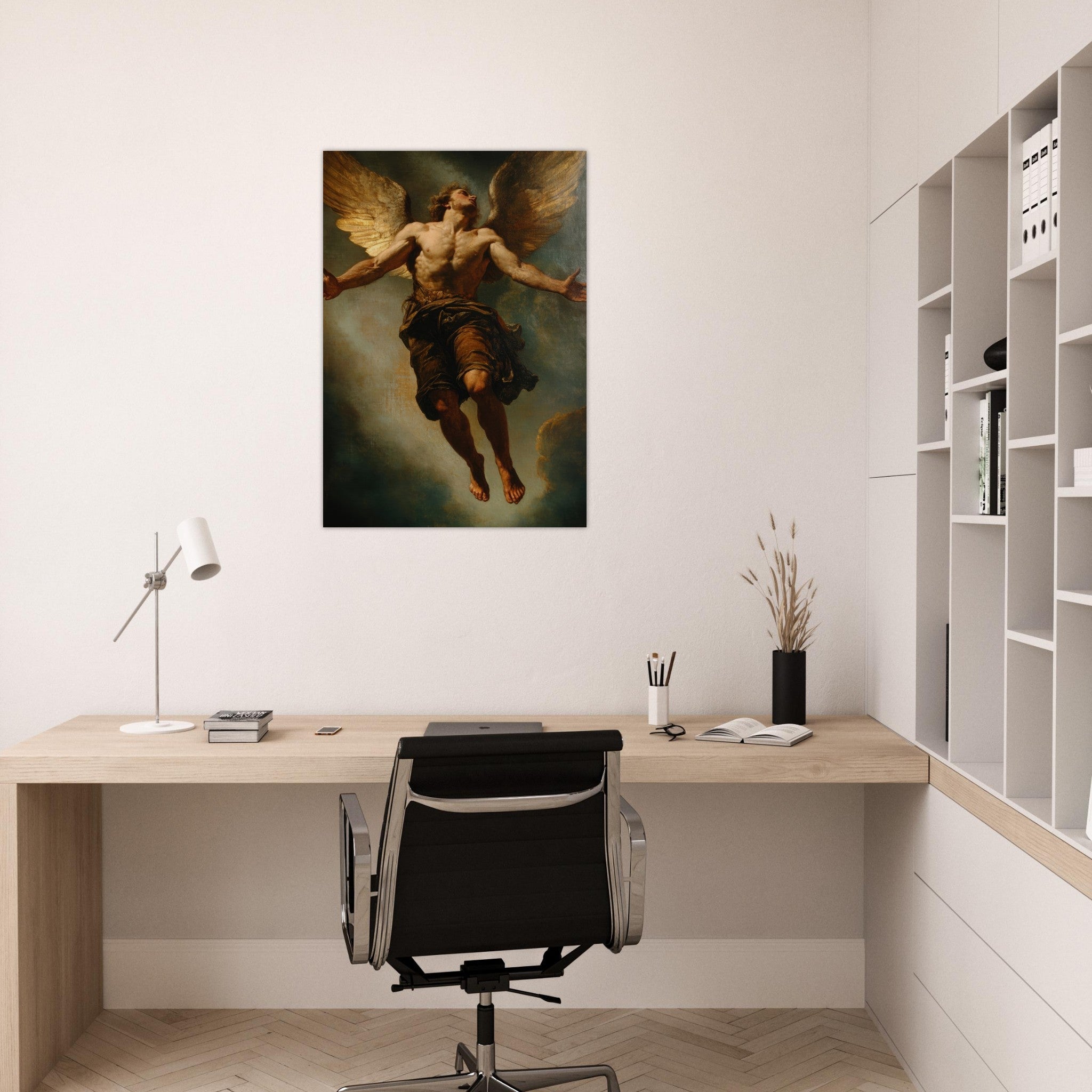 Aluminum Print Portrait - The Fallen Angels Descent Baroque Mythological 3 - Shop Ai Art WebShop - Digital Art online Store
