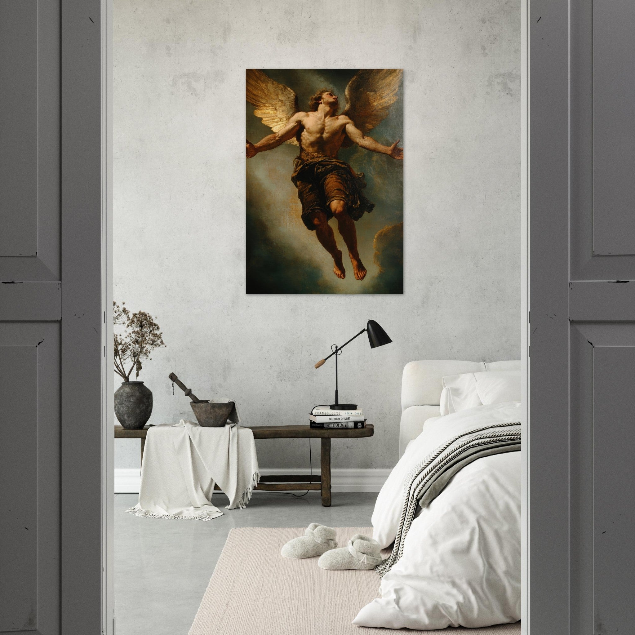 Aluminum Print Portrait - The Fallen Angels Descent Baroque Mythological 3 - Shop Ai Art WebShop - Digital Art online Store