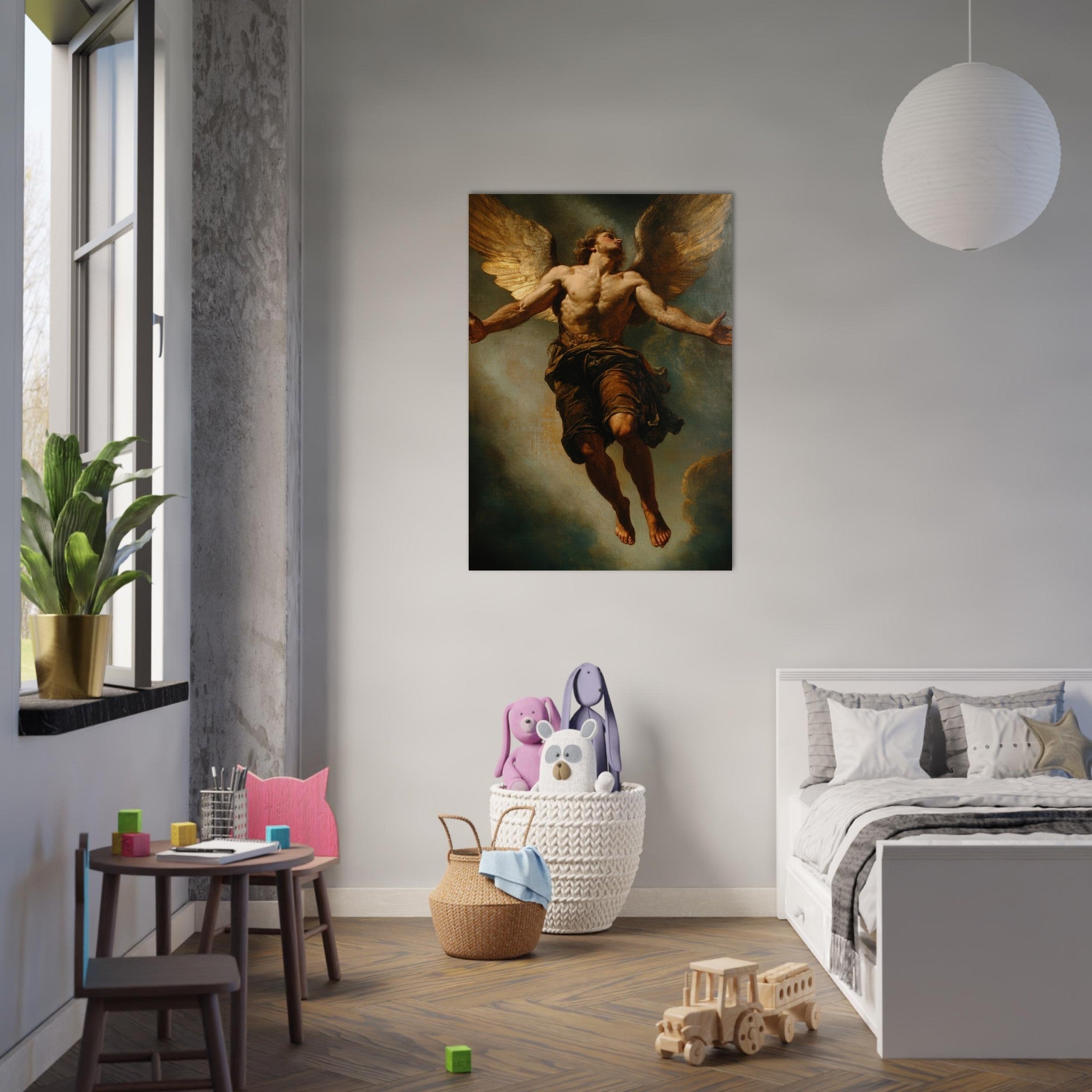 Aluminum Print Portrait - The Fallen Angels Descent Baroque Mythological 3 - Shop Ai Art WebShop - Digital Art online Store