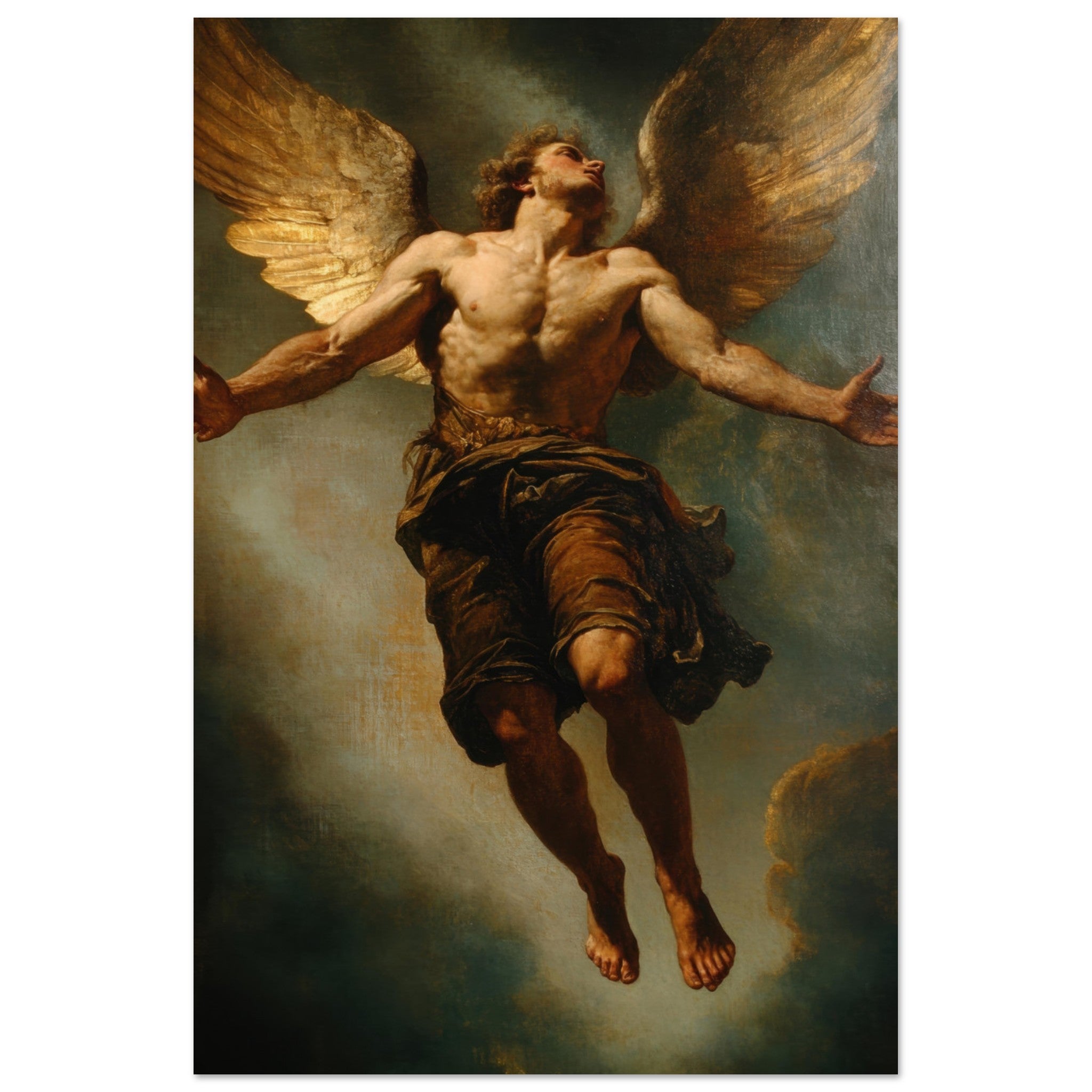 Aluminum Print Portrait - The Fallen Angels Descent Baroque Mythological 3 - Shop Ai Art WebShop - Digital Art online Store