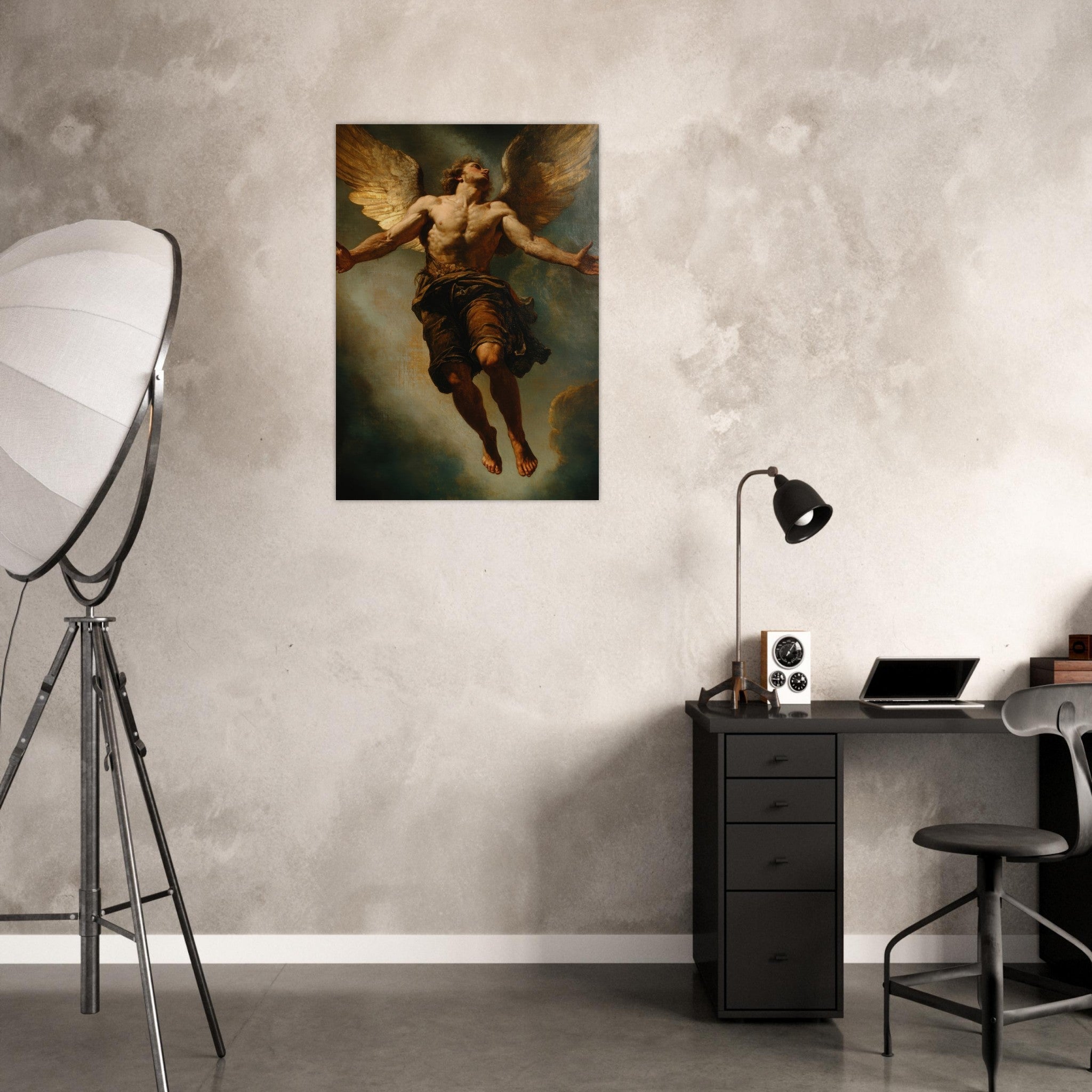 Aluminum Print Portrait - The Fallen Angels Descent Baroque Mythological 3 - Shop Ai Art WebShop - Digital Art online Store