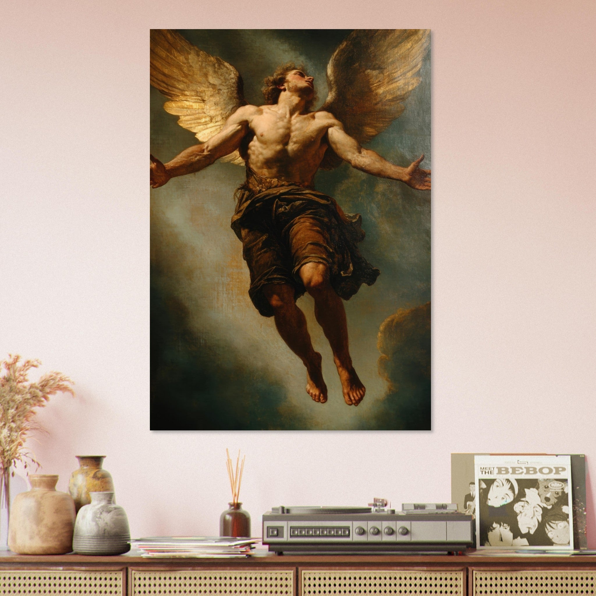 Aluminum Print Portrait - The Fallen Angels Descent Baroque Mythological 3 - Shop Ai Art WebShop - Digital Art online Store