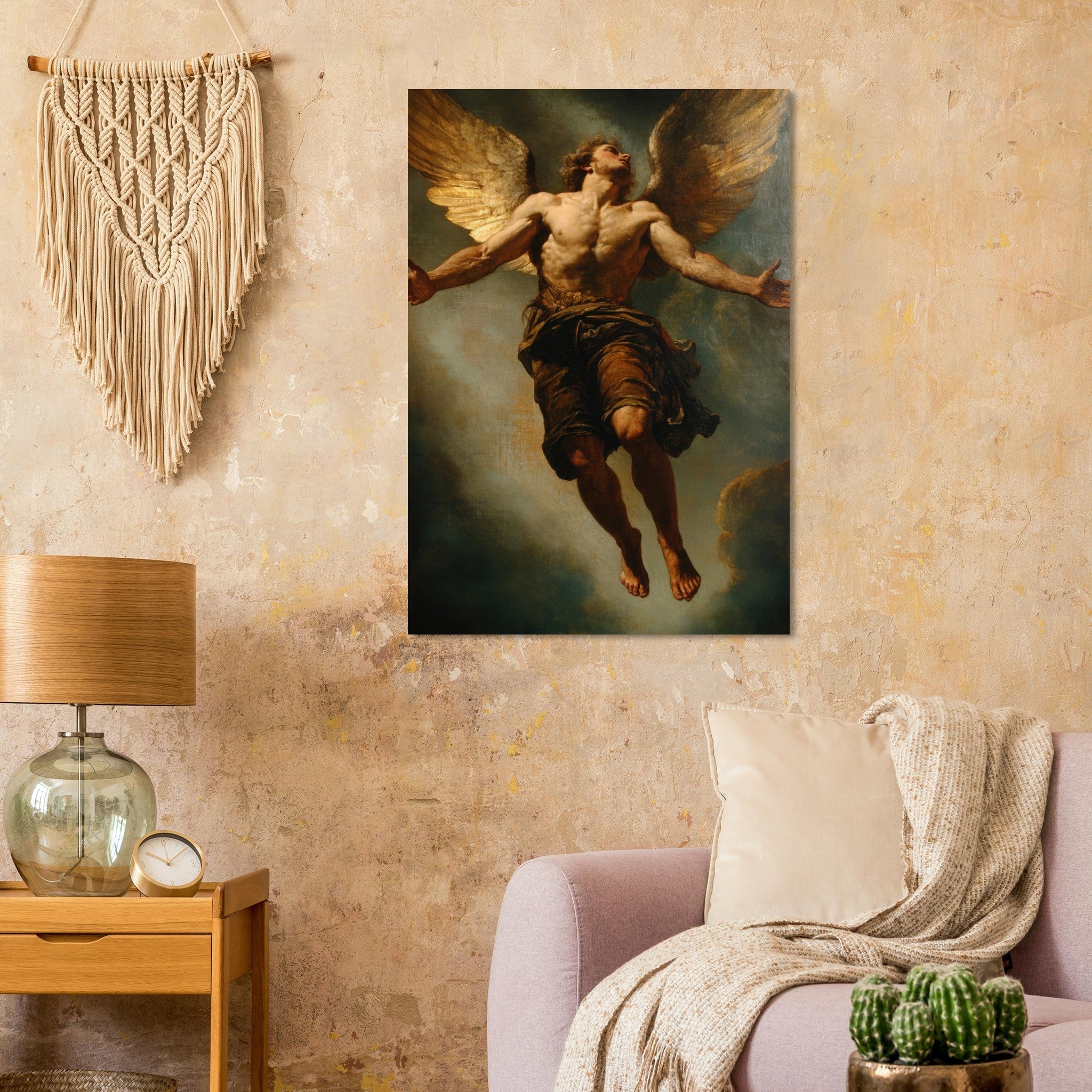 Aluminum Print Portrait - The Fallen Angels Descent Baroque Mythological 3 - Shop Ai Art WebShop - Digital Art online Store