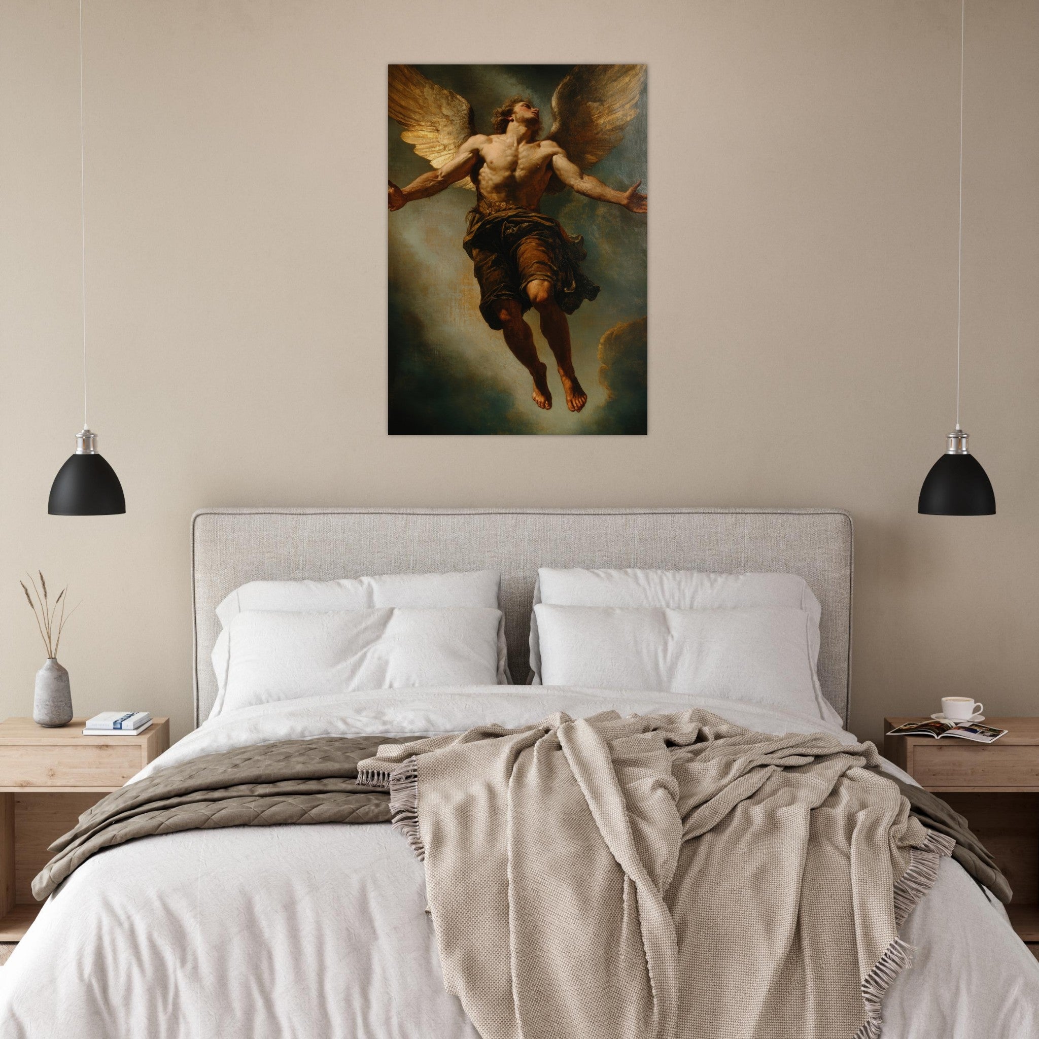 Aluminum Print Portrait - The Fallen Angels Descent Baroque Mythological 3 - Shop Ai Art WebShop - Digital Art online Store