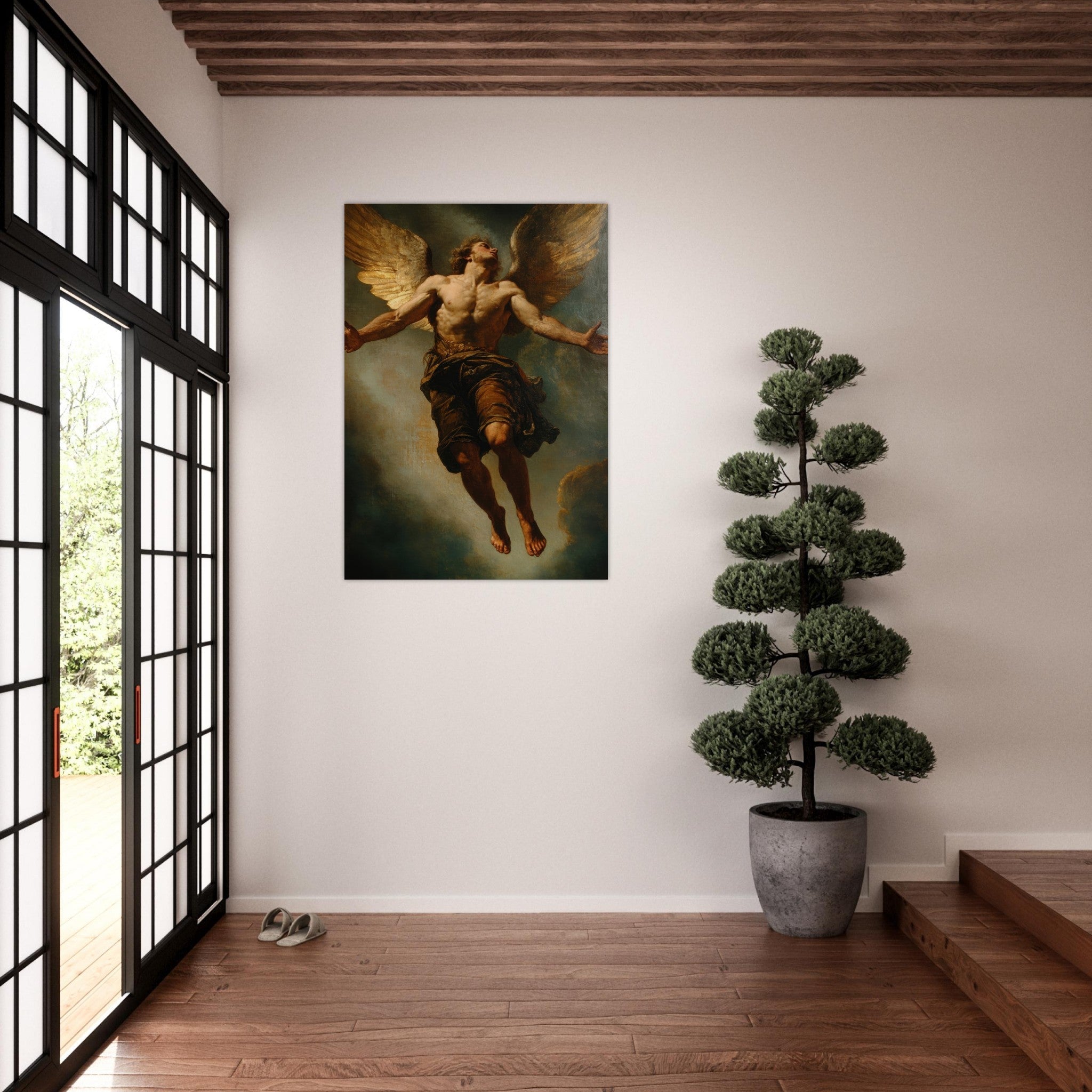 Aluminum Print Portrait - The Fallen Angels Descent Baroque Mythological 3 - Shop Ai Art WebShop - Digital Art online Store