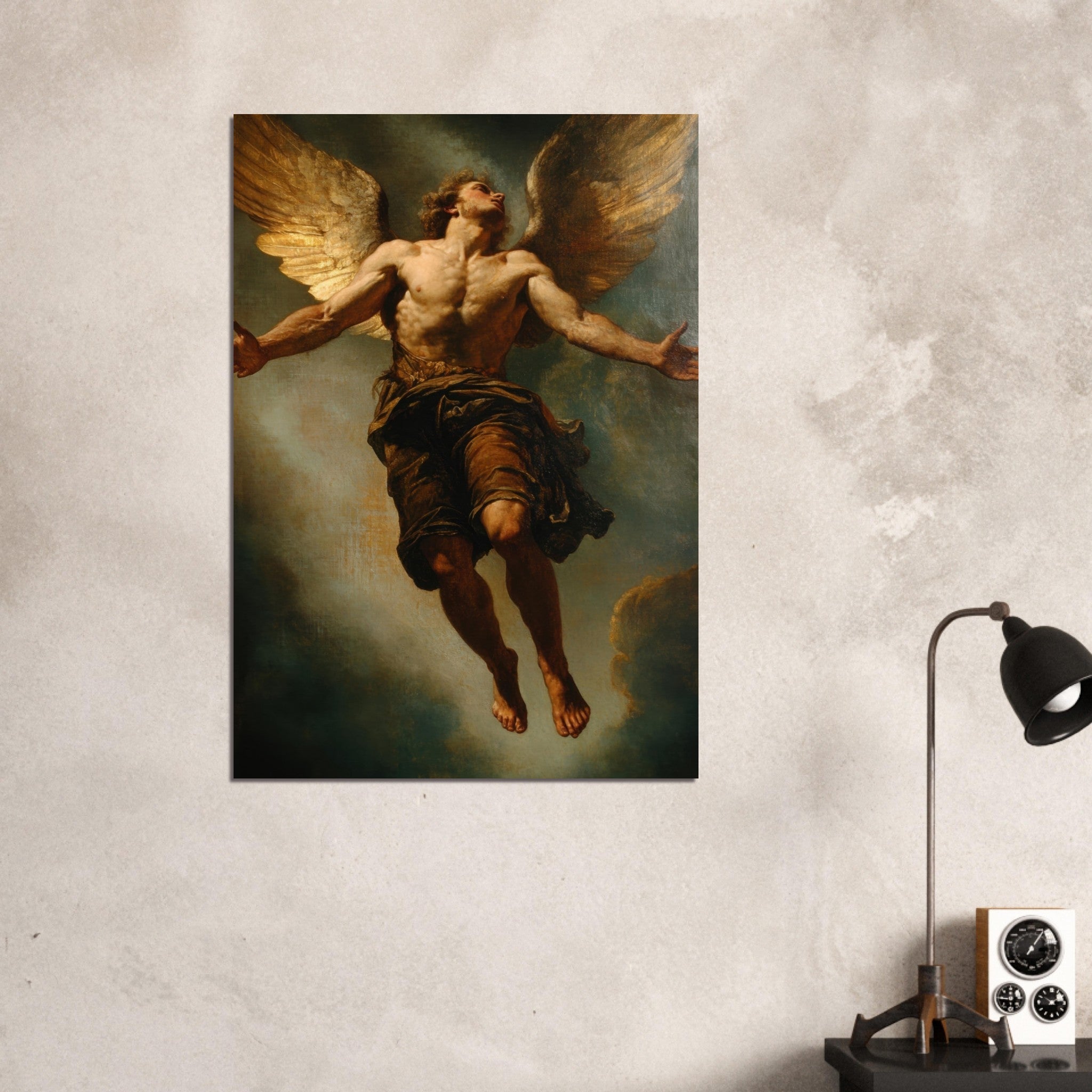 Aluminum Print Portrait - The Fallen Angels Descent Baroque Mythological 3 - Shop Ai Art WebShop - Digital Art online Store