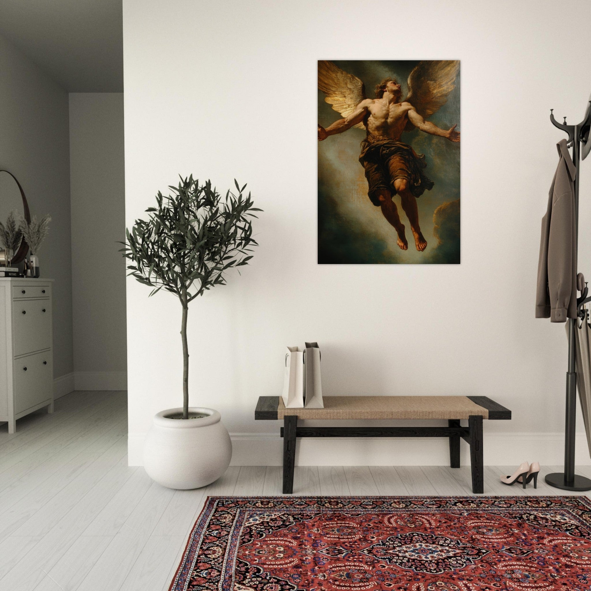 Aluminum Print Portrait - The Fallen Angels Descent Baroque Mythological 3 - Shop Ai Art WebShop - Digital Art online Store