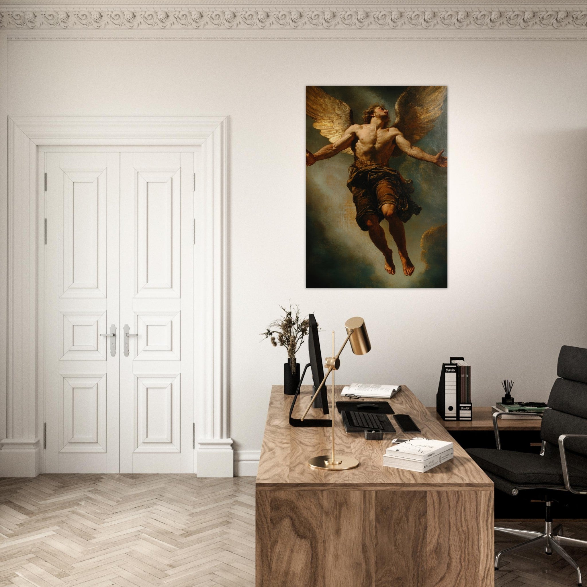 Aluminum Print Portrait - The Fallen Angels Descent Baroque Mythological 3 - Shop Ai Art WebShop - Digital Art online Store