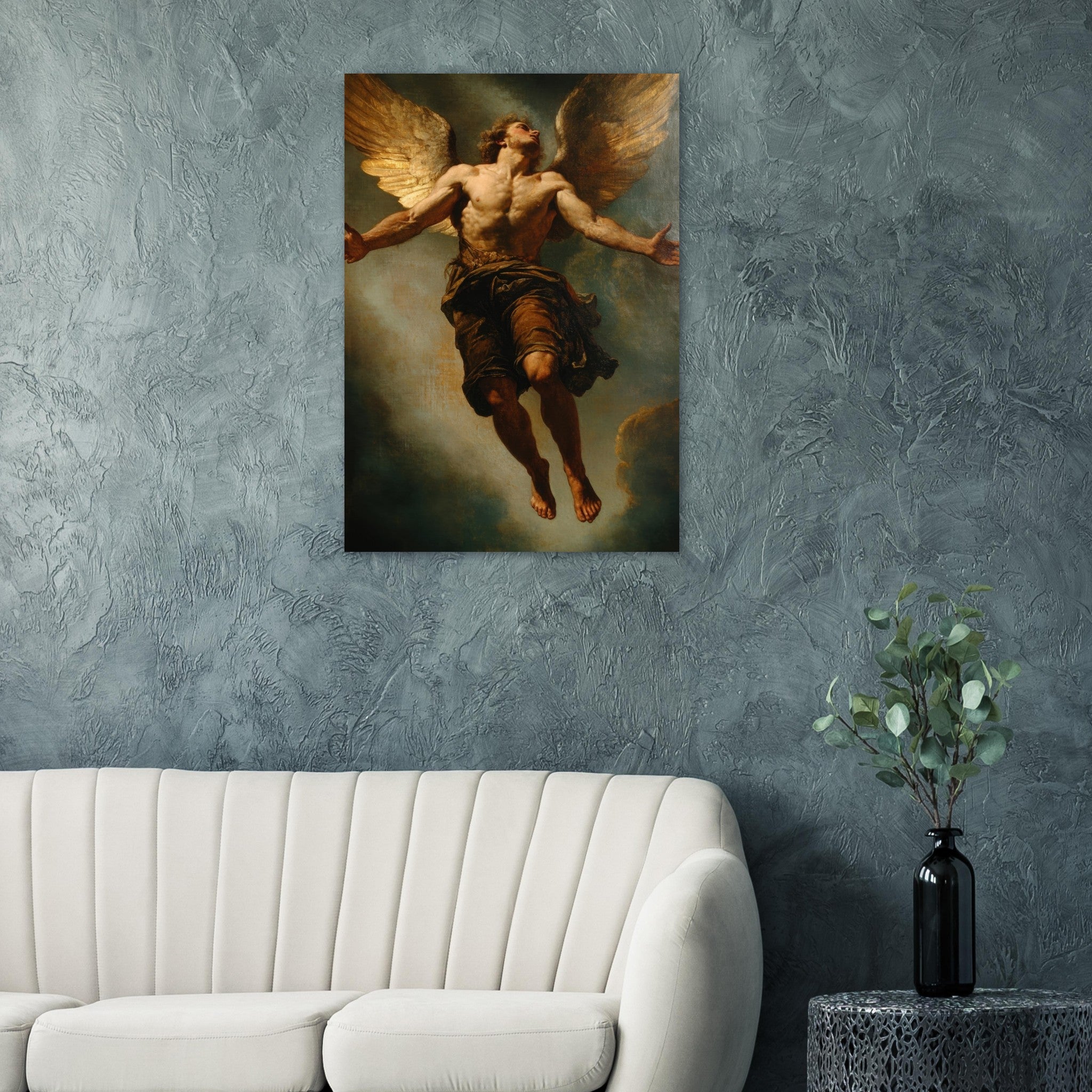 Aluminum Print Portrait - The Fallen Angels Descent Baroque Mythological 3 - Shop Ai Art WebShop - Digital Art online Store