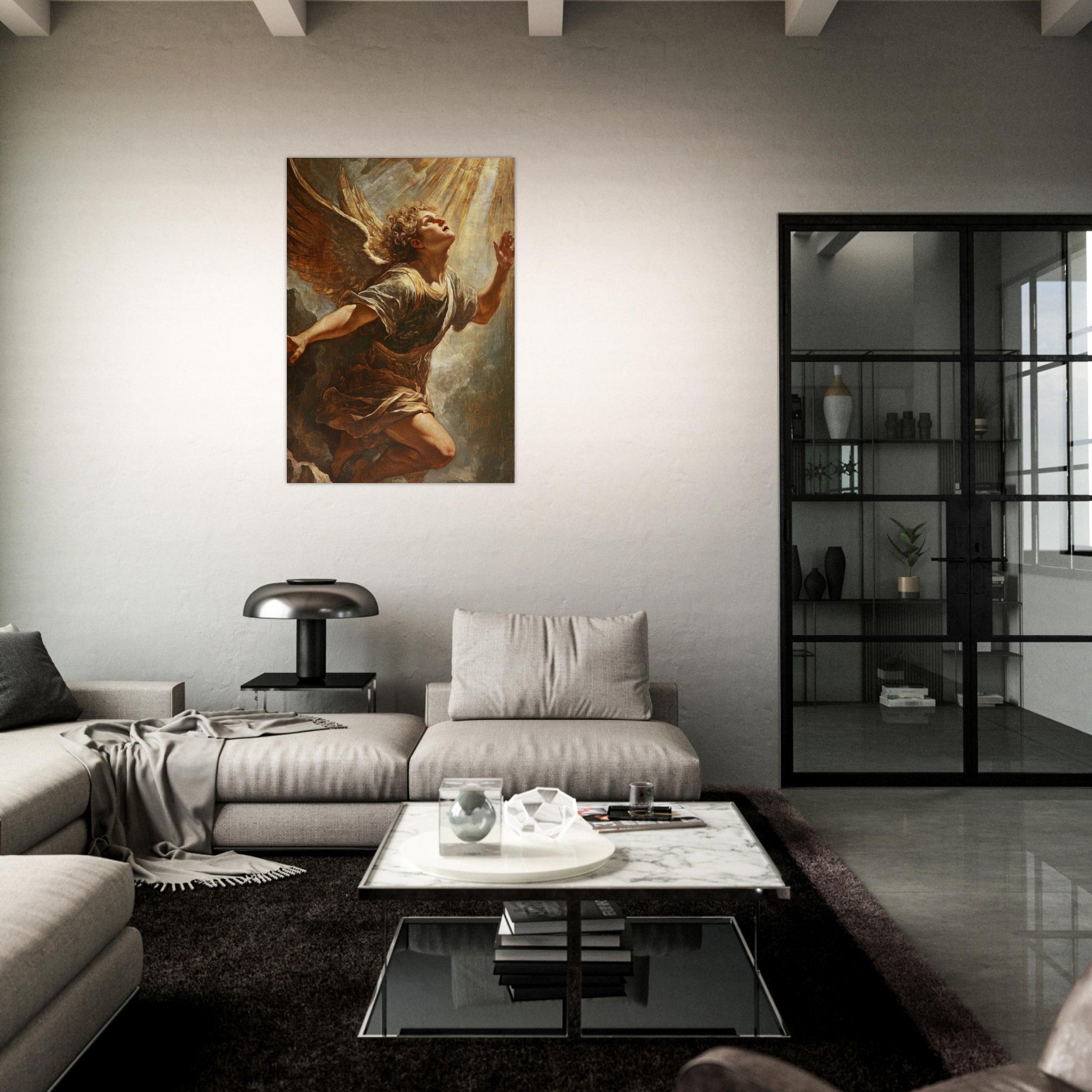 Aluminum Print Portrait - The Fallen Angels Descent Baroque Mythological 4 - Shop Ai Art WebShop - Digital Art online Store