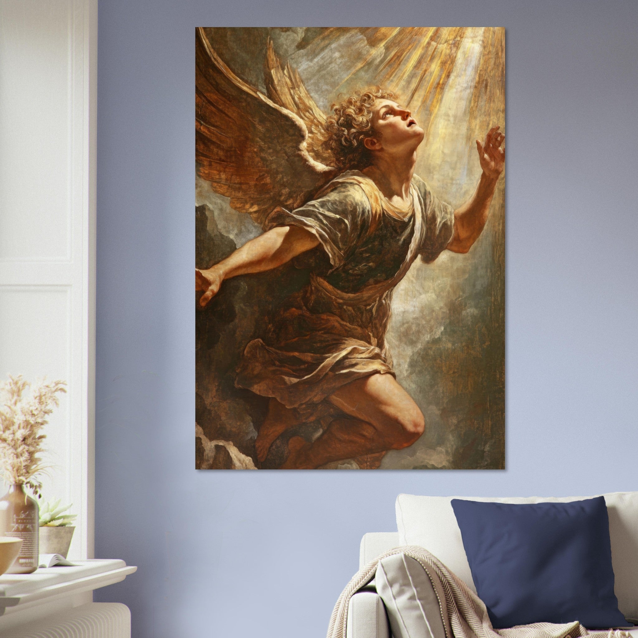 Aluminum Print Portrait - The Fallen Angels Descent Baroque Mythological 4 - Shop Ai Art WebShop - Digital Art online Store
