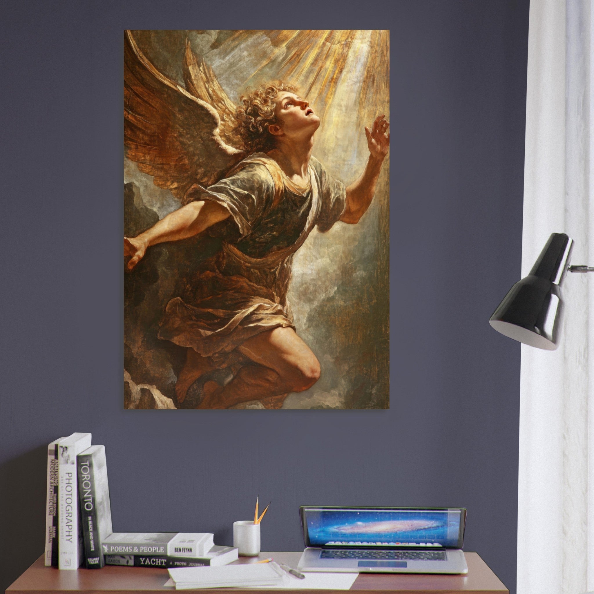 Aluminum Print Portrait - The Fallen Angels Descent Baroque Mythological 4 - Shop Ai Art WebShop - Digital Art online Store