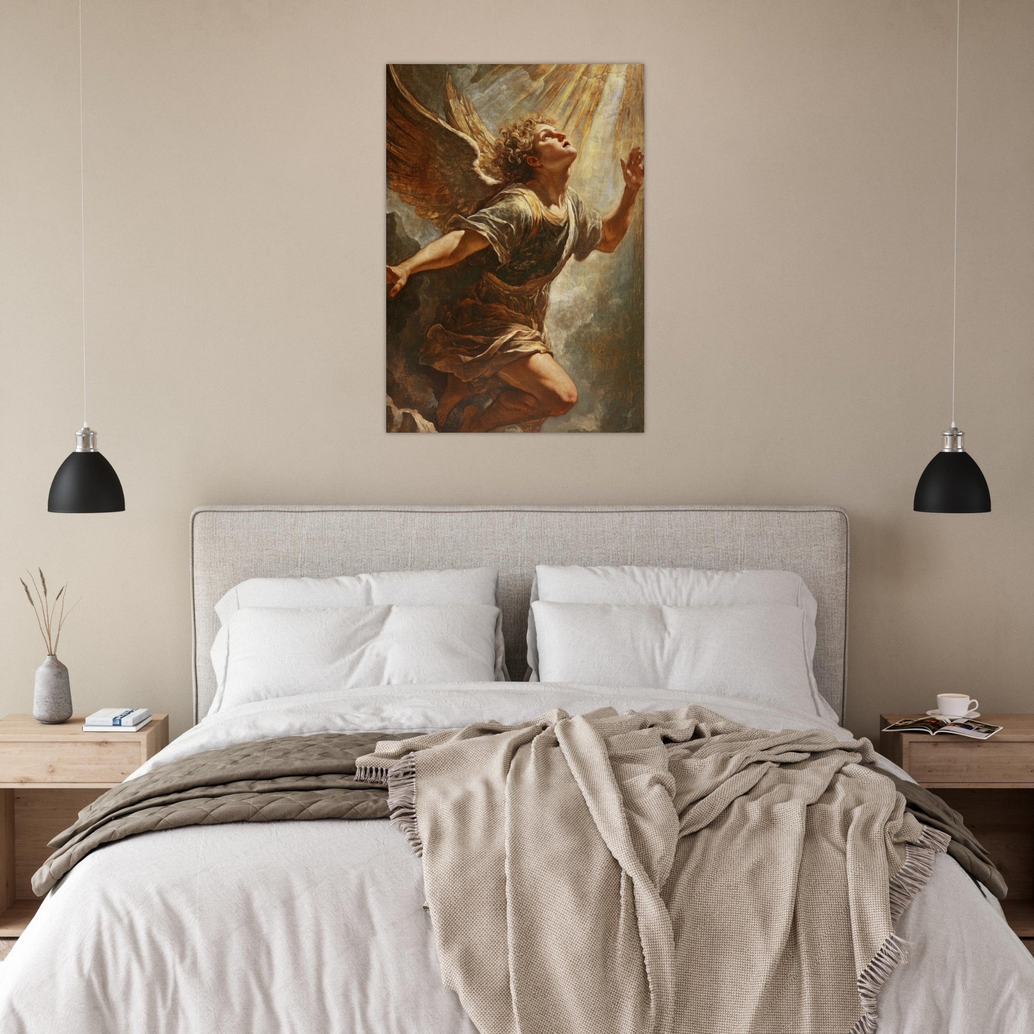 Aluminum Print Portrait - The Fallen Angels Descent Baroque Mythological 4 - Shop Ai Art WebShop - Digital Art online Store