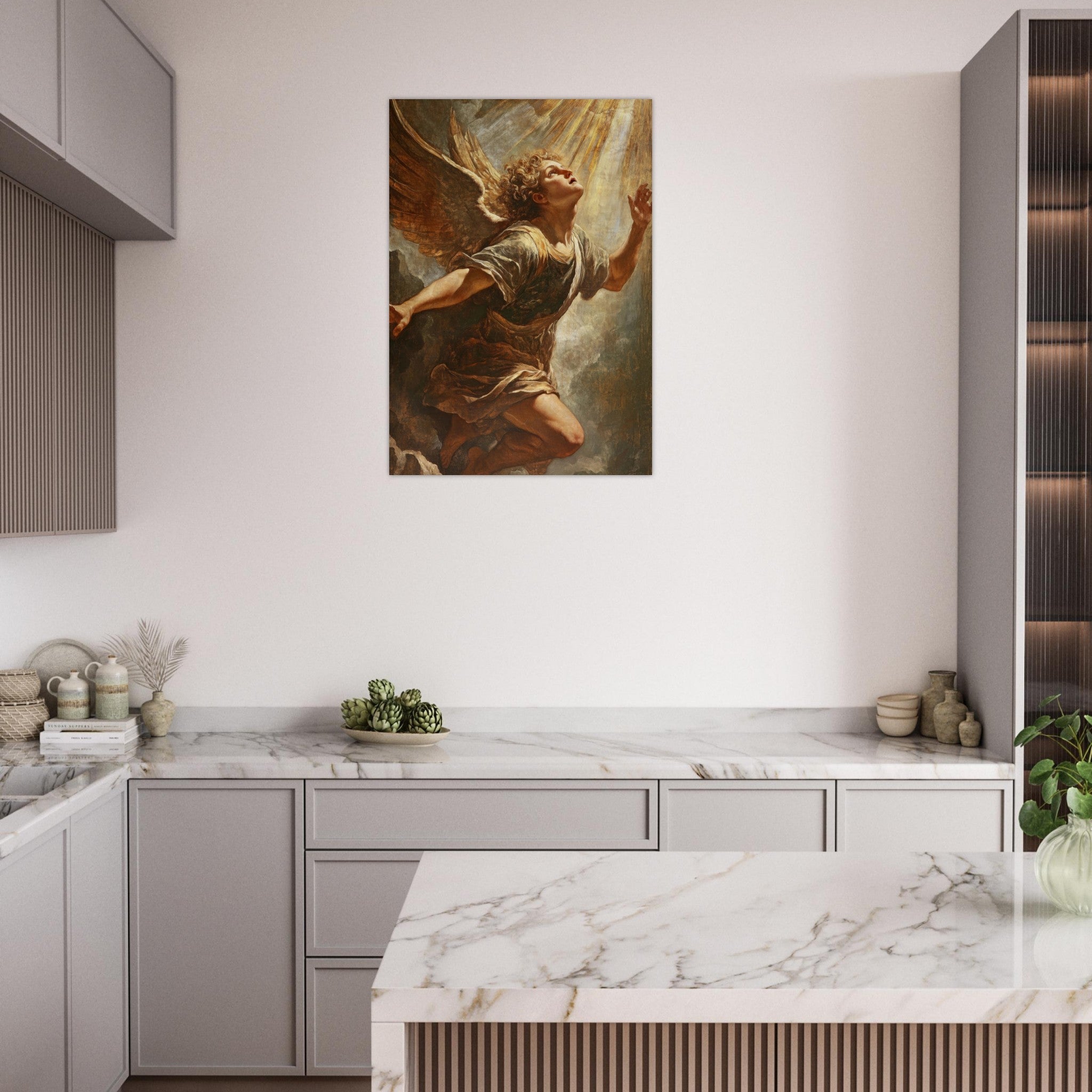 Aluminum Print Portrait - The Fallen Angels Descent Baroque Mythological 4 - Shop Ai Art WebShop - Digital Art online Store