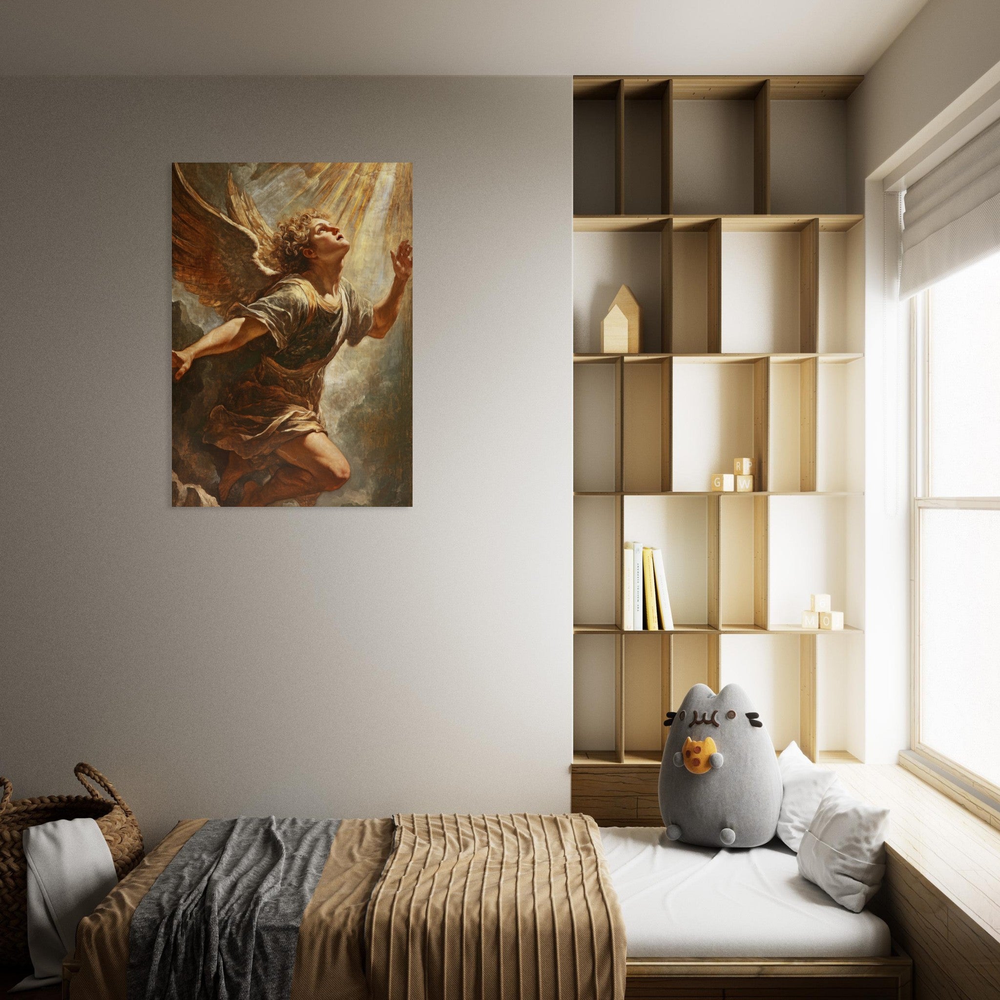 Aluminum Print Portrait - The Fallen Angels Descent Baroque Mythological 4 - Shop Ai Art WebShop - Digital Art online Store