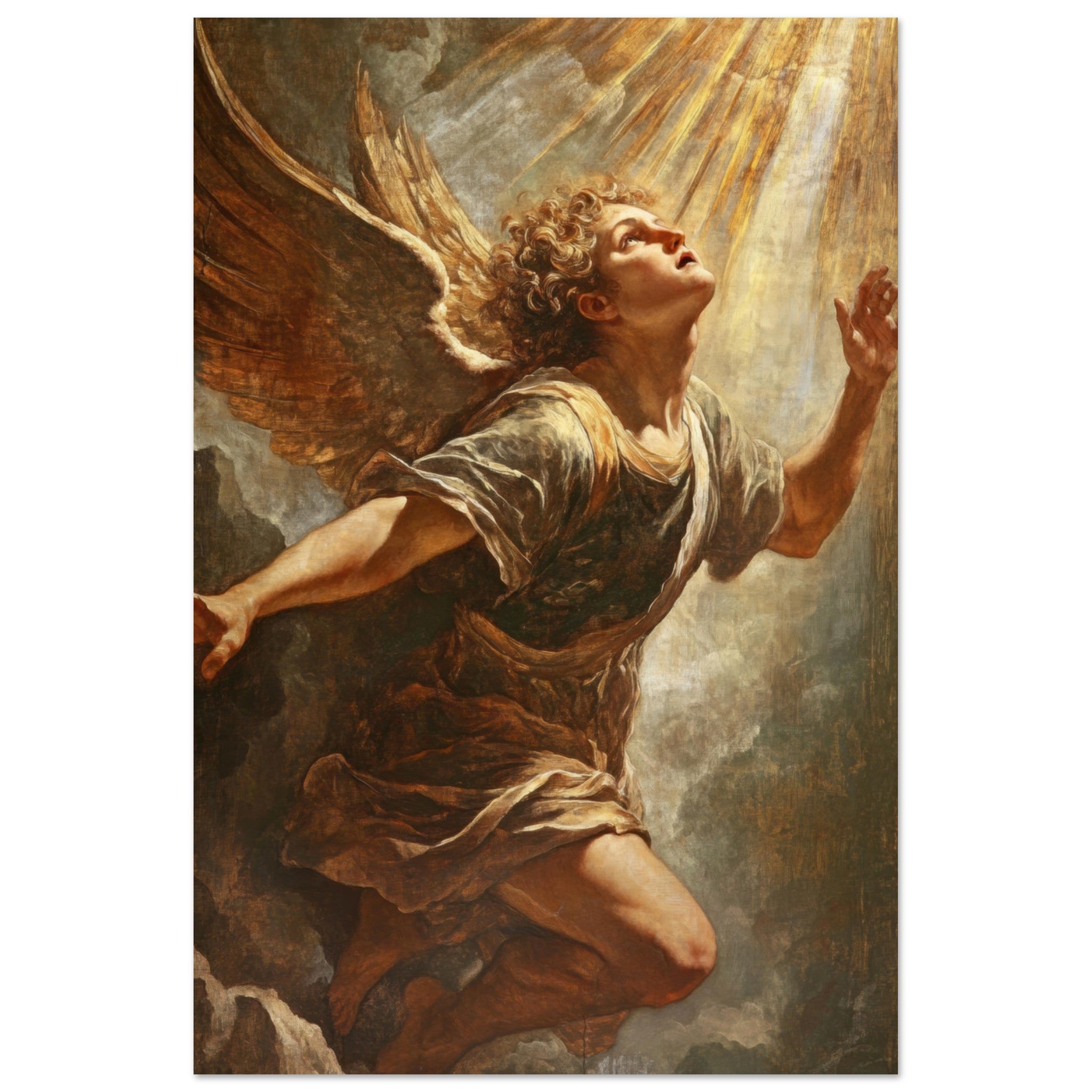 Aluminum Print Portrait - The Fallen Angels Descent Baroque Mythological 4 - Shop Ai Art WebShop - Digital Art online Store
