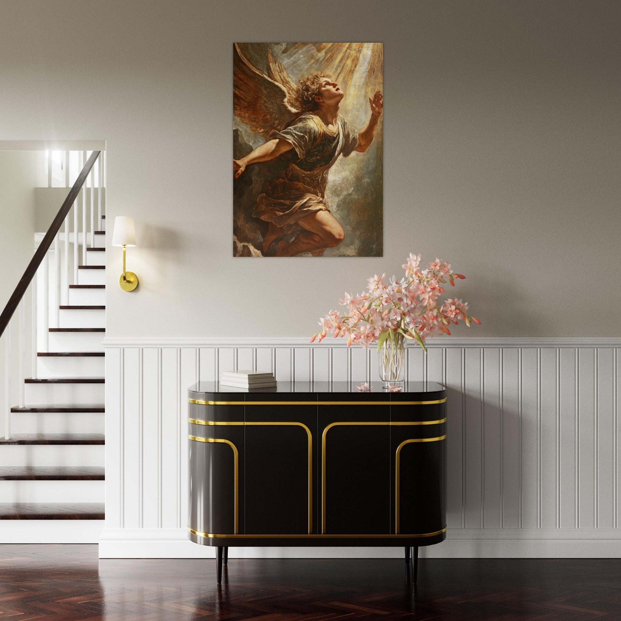 Aluminum Print Portrait - The Fallen Angels Descent Baroque Mythological 4 - Shop Ai Art WebShop - Digital Art online Store
