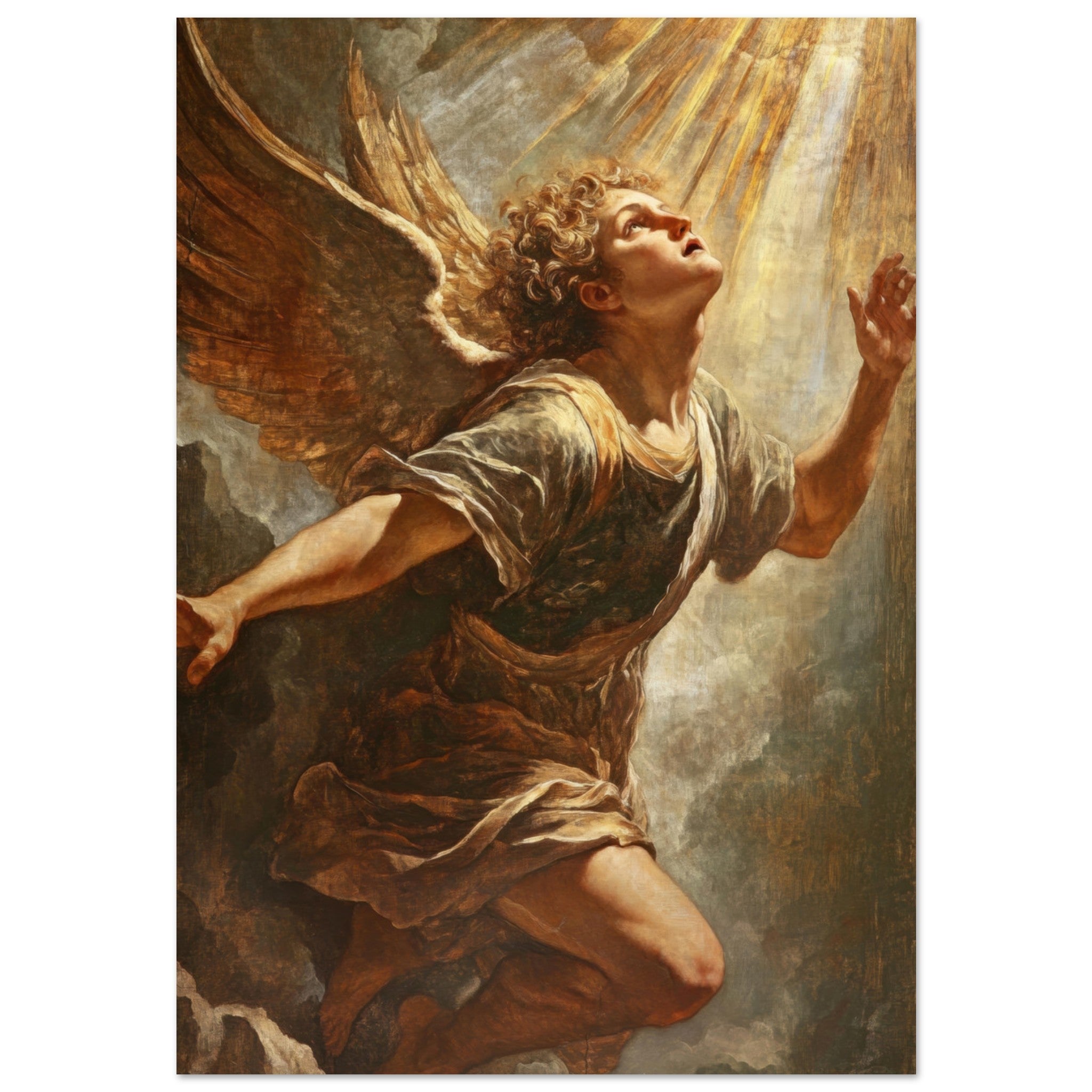 Aluminum Print Portrait - The Fallen Angels Descent Baroque Mythological 4 - Shop Ai Art WebShop - Digital Art online Store