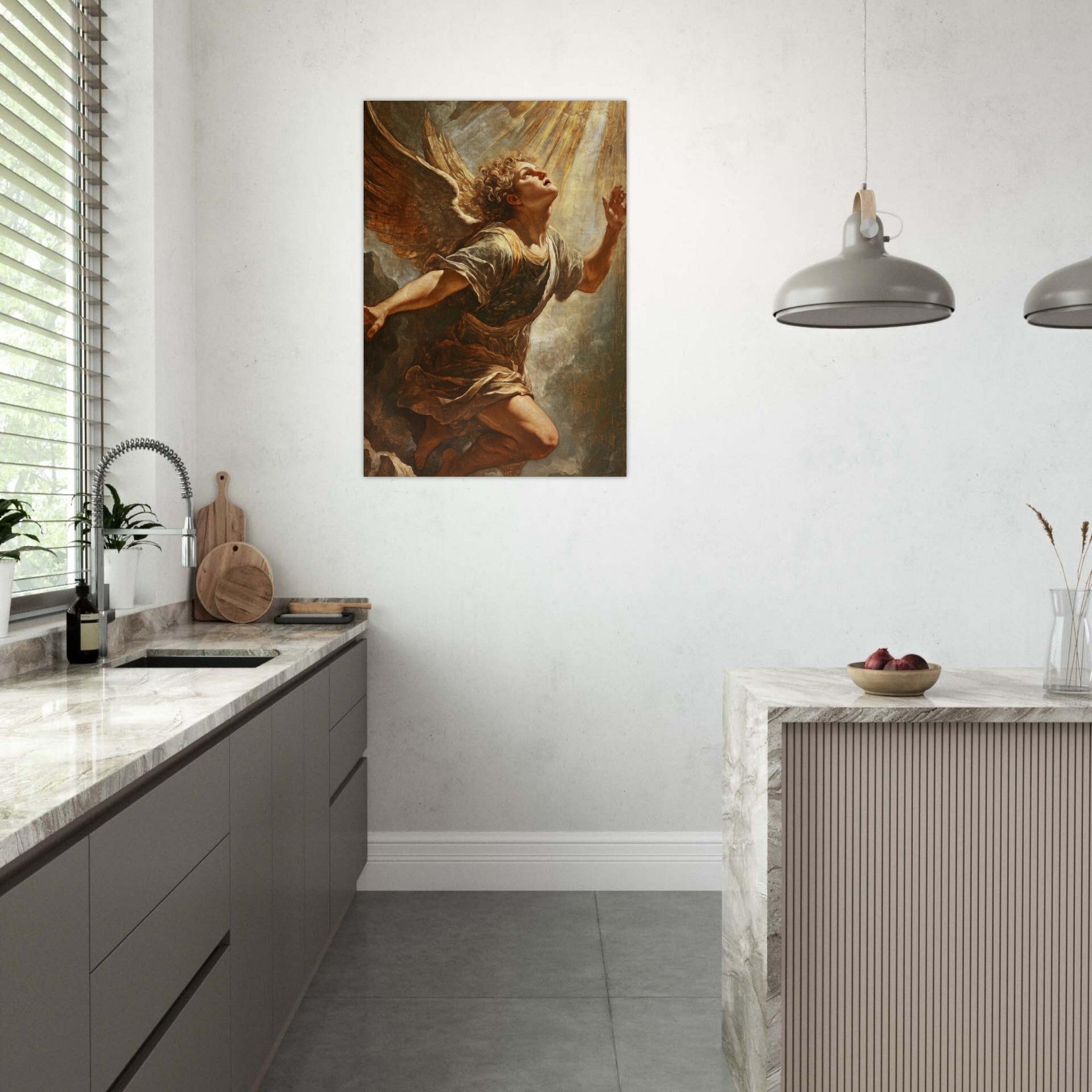 Aluminum Print Portrait - The Fallen Angels Descent Baroque Mythological 4 - Shop Ai Art WebShop - Digital Art online Store