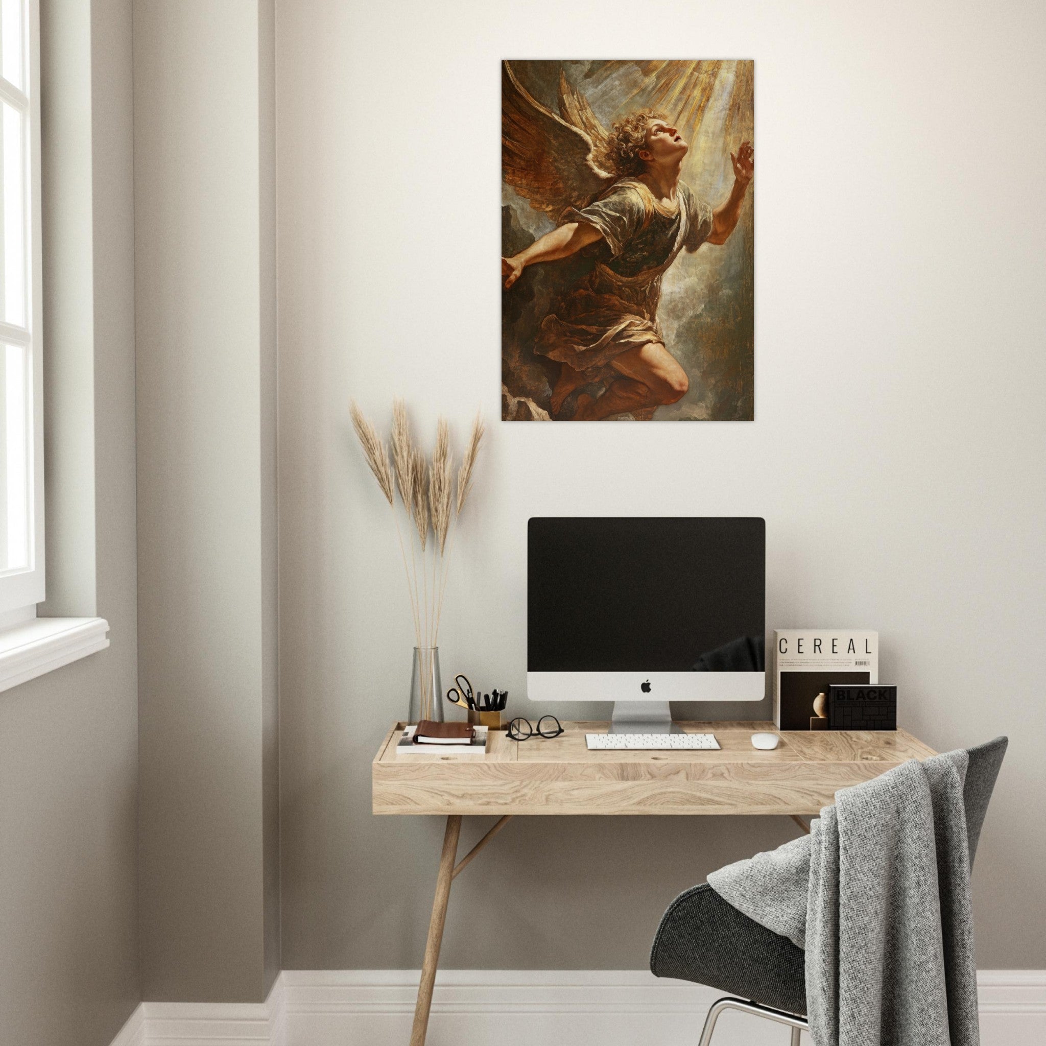 Aluminum Print Portrait - The Fallen Angels Descent Baroque Mythological 4 - Shop Ai Art WebShop - Digital Art online Store