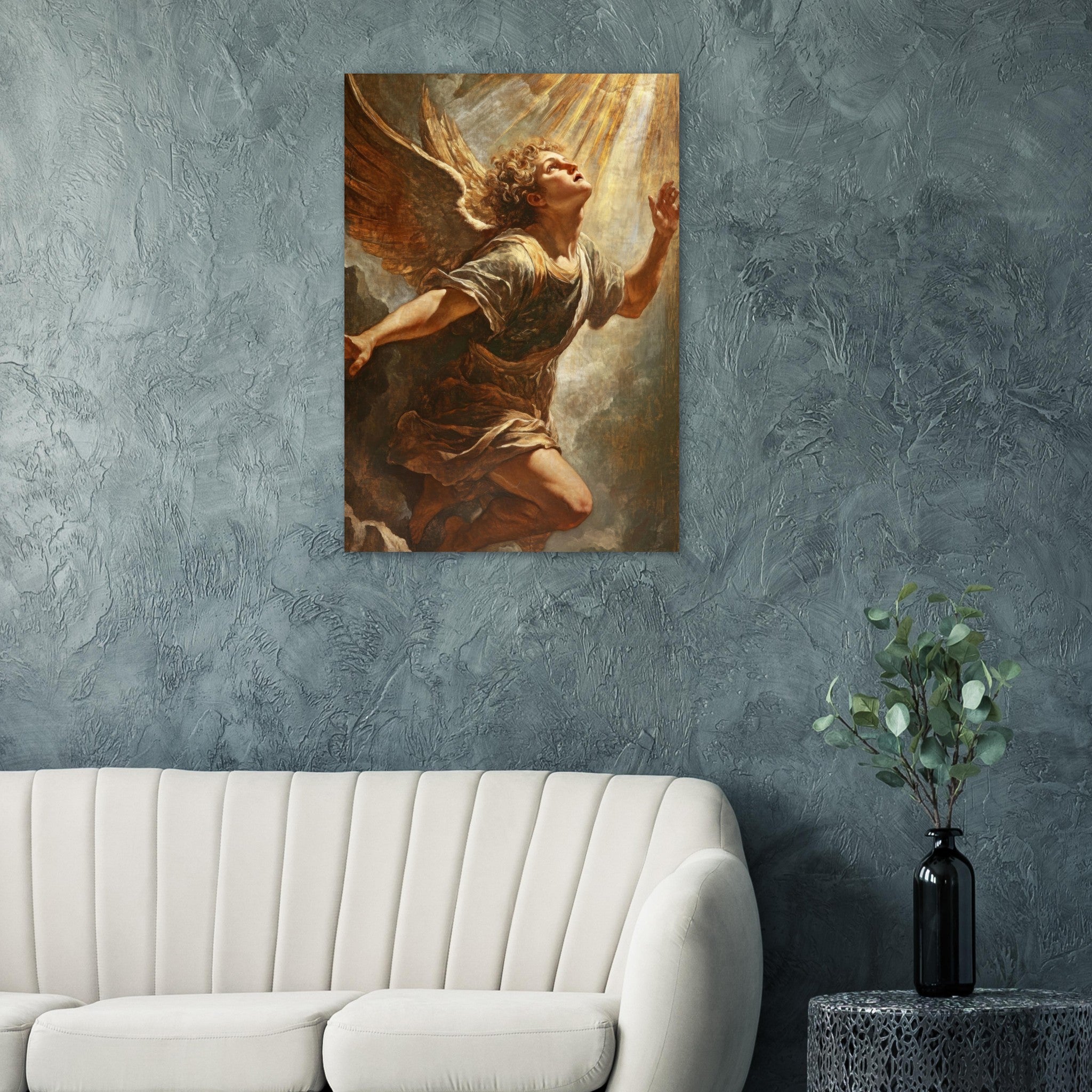 Aluminum Print Portrait - The Fallen Angels Descent Baroque Mythological 4 - Shop Ai Art WebShop - Digital Art online Store