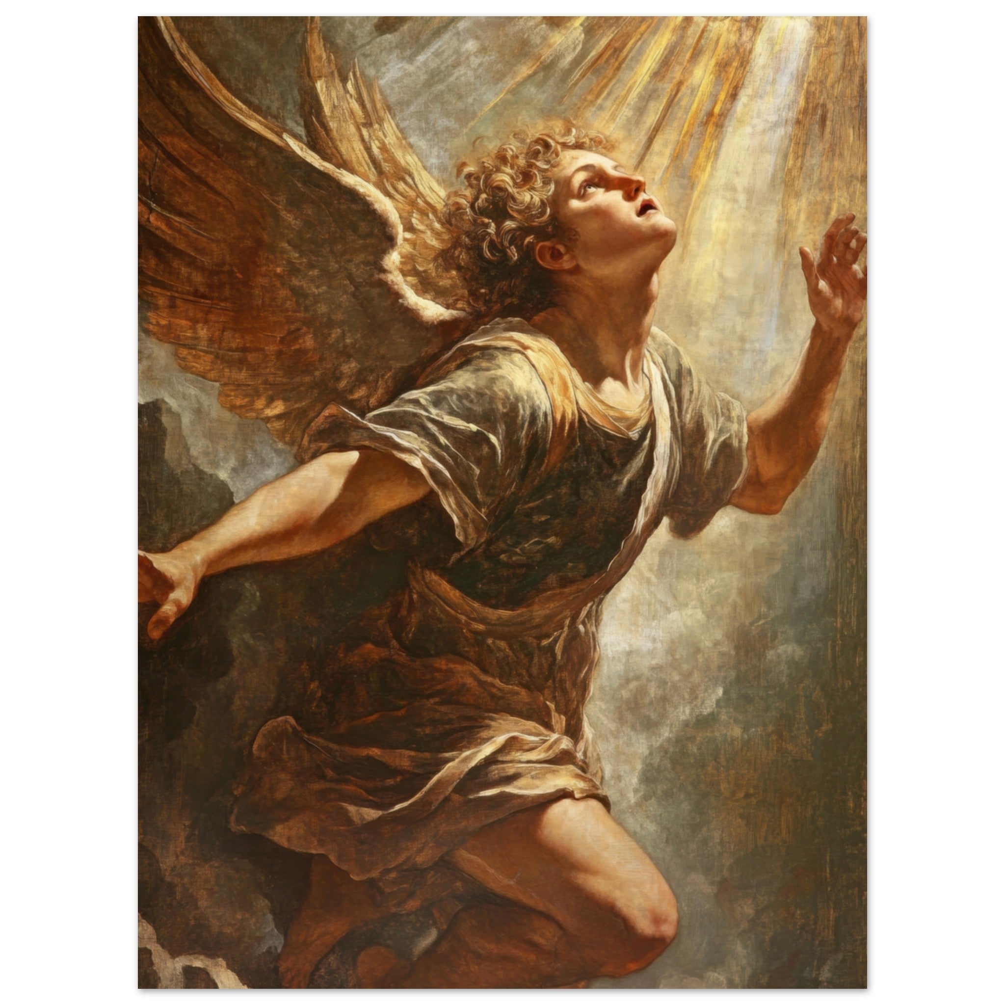 Aluminum Print Portrait - The Fallen Angels Descent Baroque Mythological 4 - Shop Ai Art WebShop - Digital Art online Store