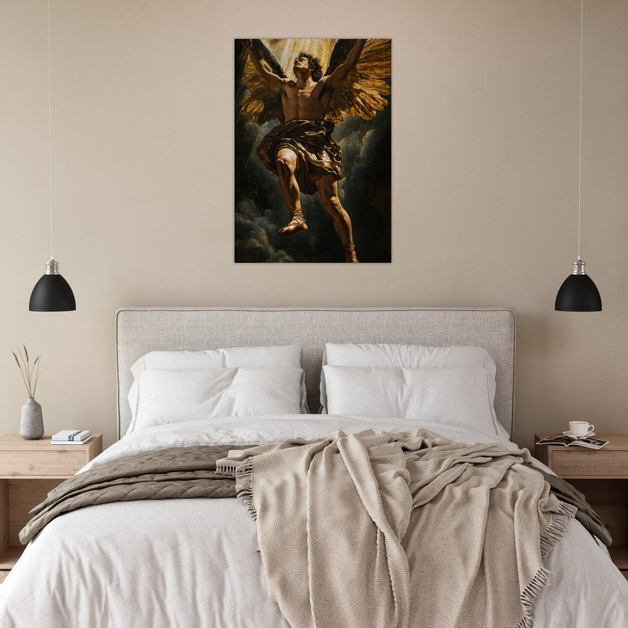 Aluminum Print Portrait - The Fallen Angels Descent Baroque Mythological 5 - Shop Ai Art WebShop - Digital Art online Store
