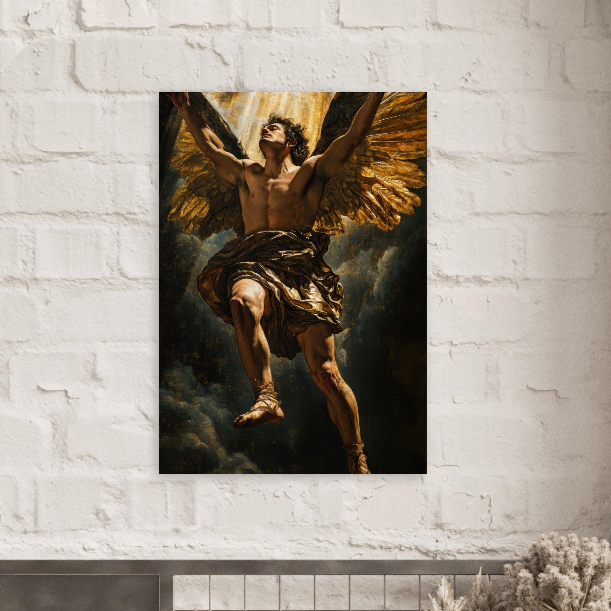 Aluminum Print Portrait - The Fallen Angels Descent Baroque Mythological 5 - Shop Ai Art WebShop - Digital Art online Store
