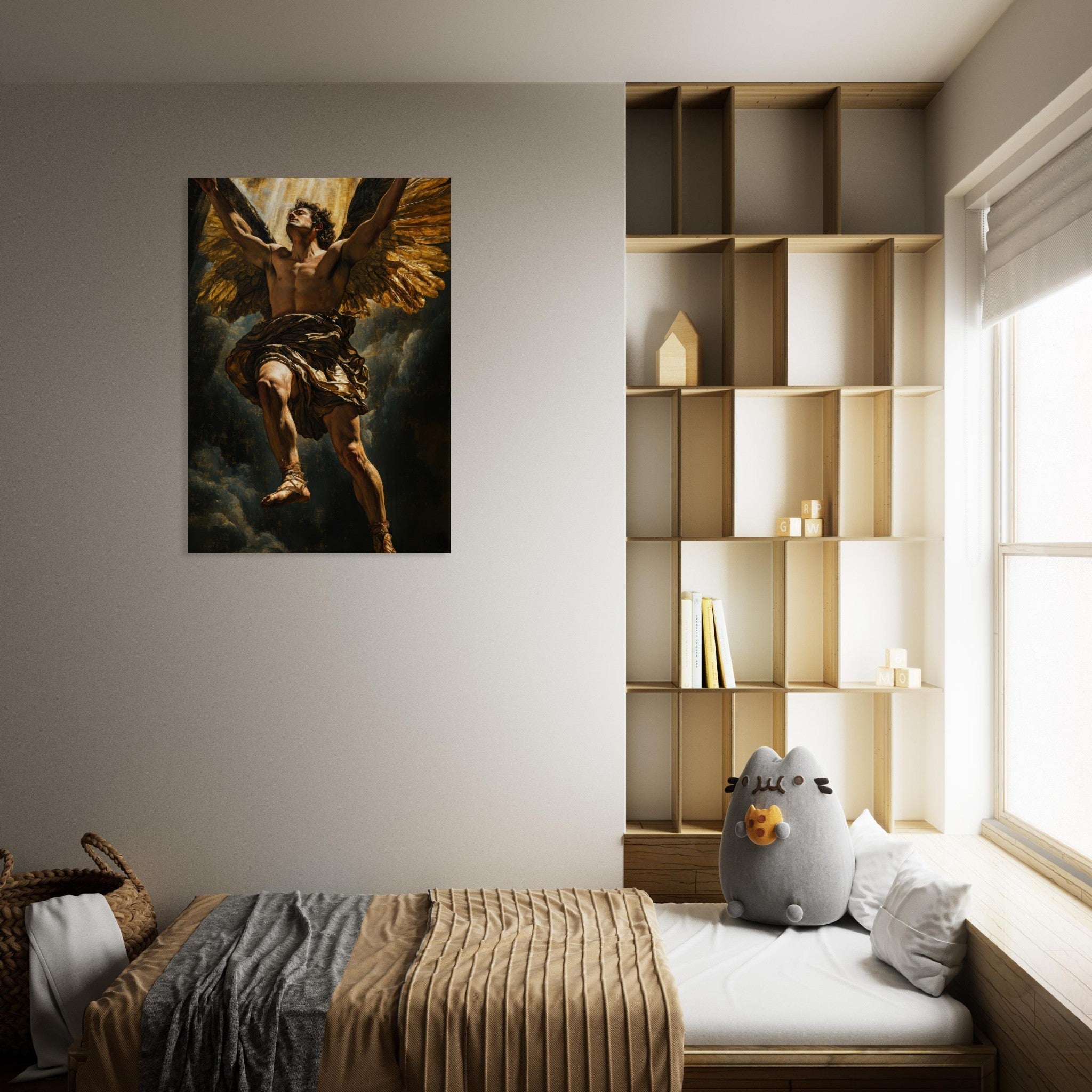 Aluminum Print Portrait - The Fallen Angels Descent Baroque Mythological 5 - Shop Ai Art WebShop - Digital Art online Store