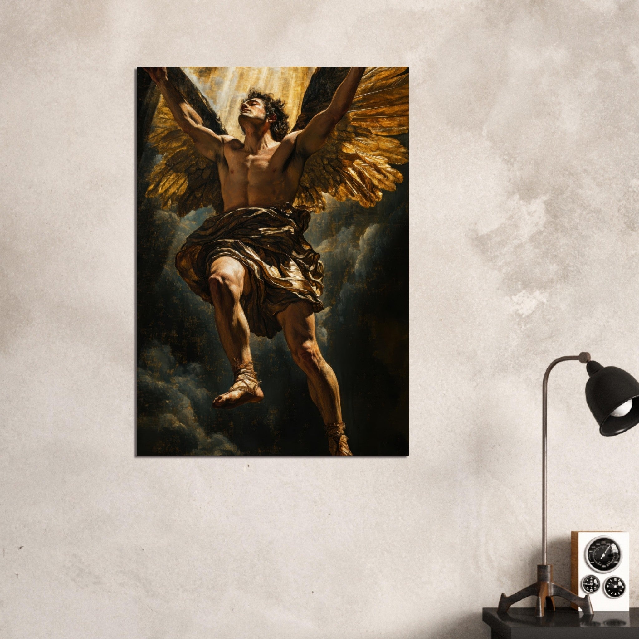 Aluminum Print Portrait - The Fallen Angels Descent Baroque Mythological 5 - Shop Ai Art WebShop - Digital Art online Store