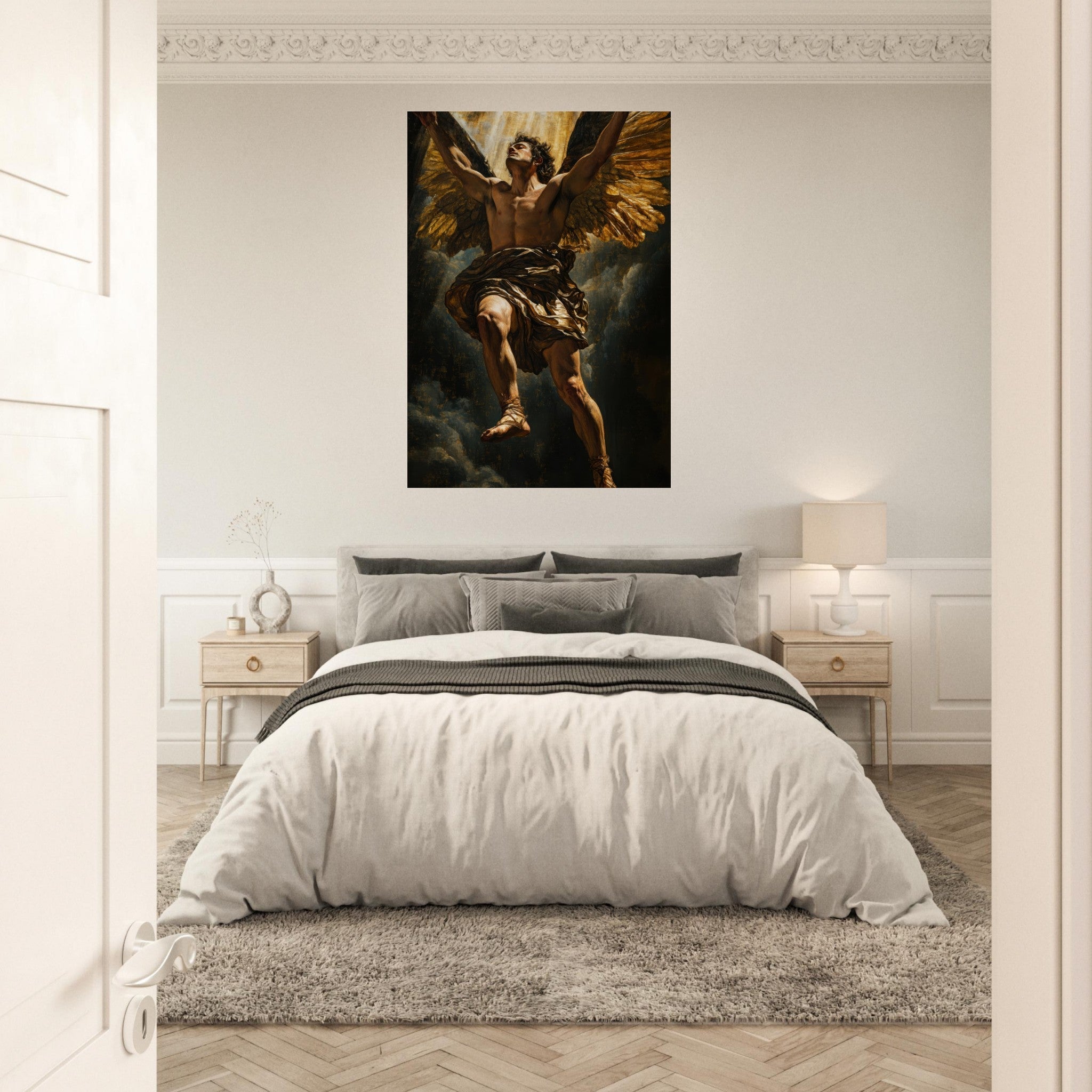 Aluminum Print Portrait - The Fallen Angels Descent Baroque Mythological 5 - Shop Ai Art WebShop - Digital Art online Store