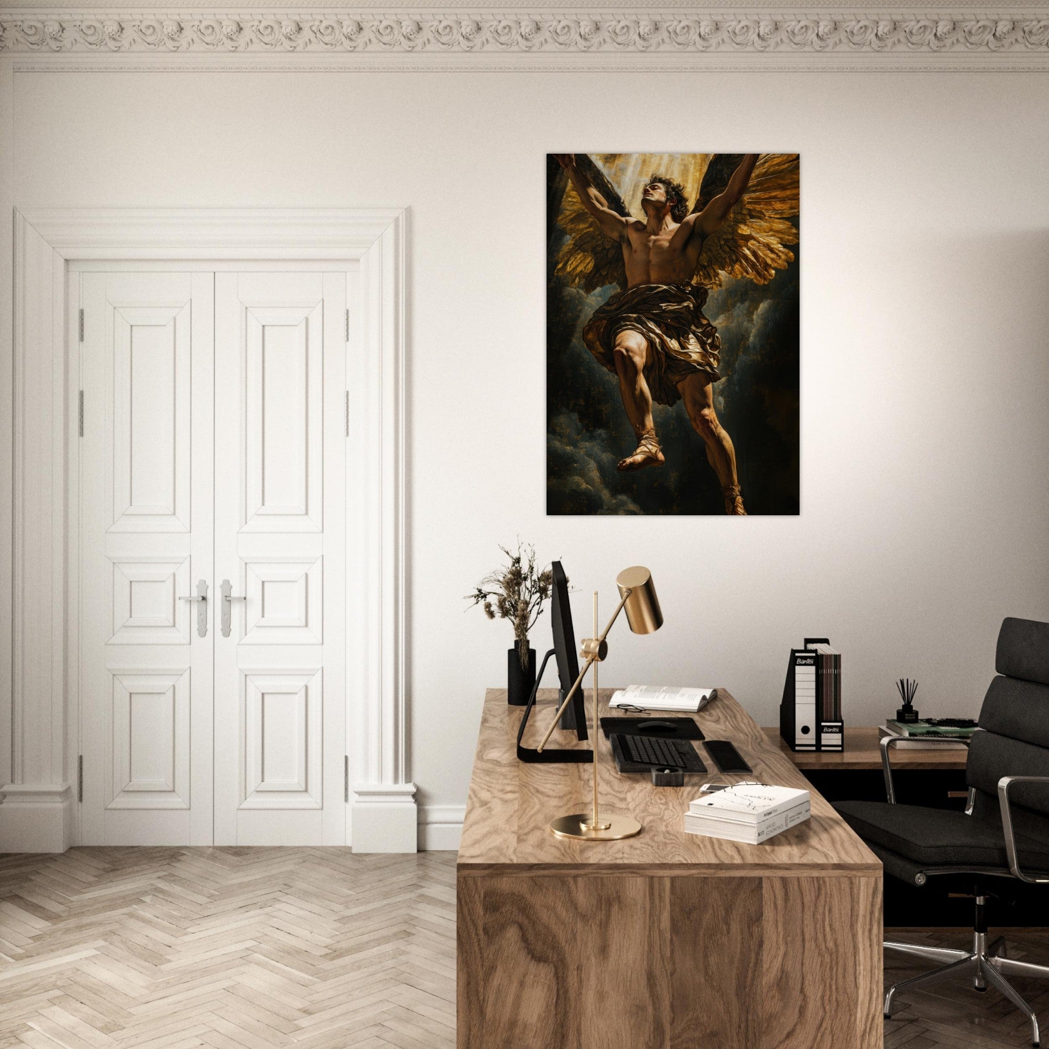 Aluminum Print Portrait - The Fallen Angels Descent Baroque Mythological 5 - Shop Ai Art WebShop - Digital Art online Store