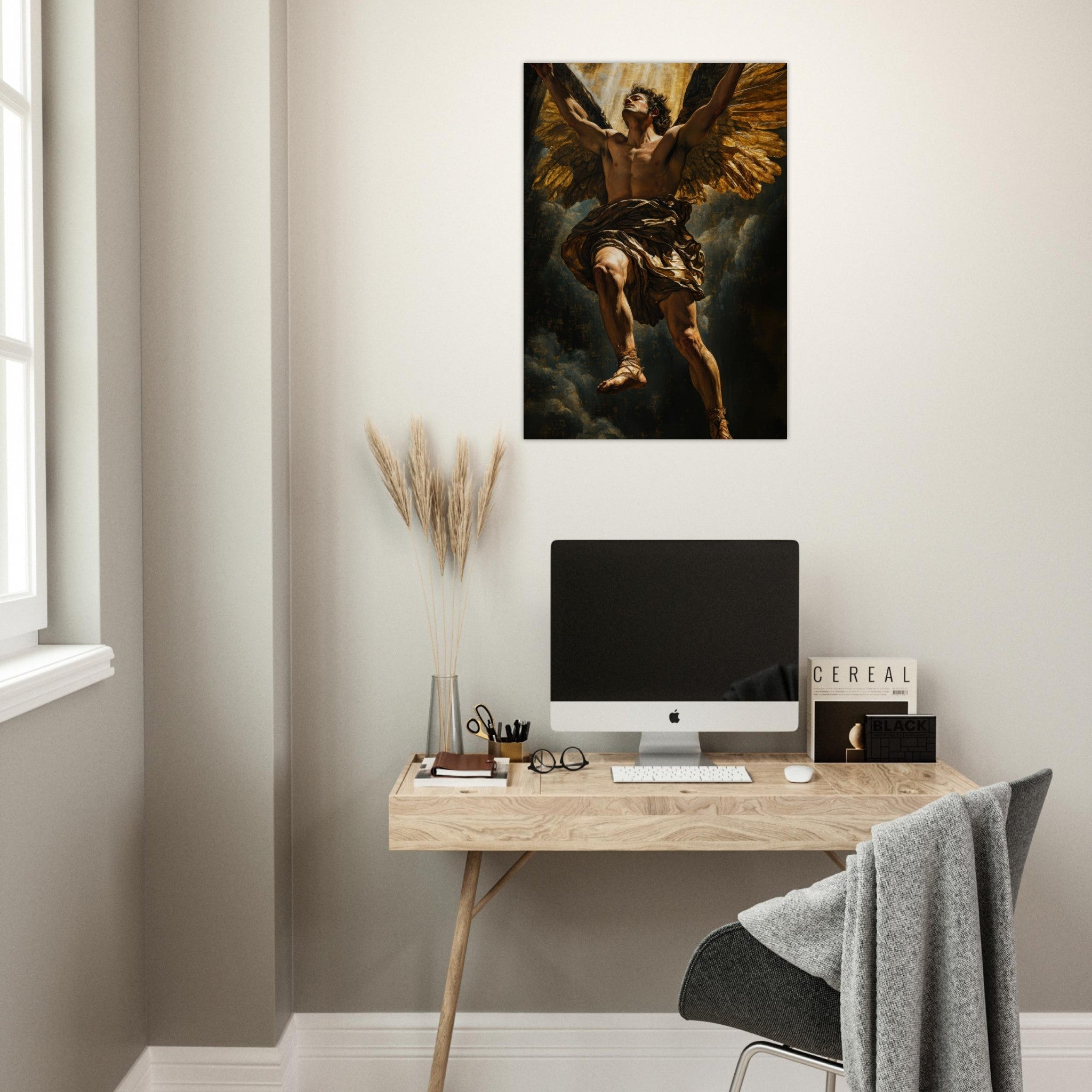 Aluminum Print Portrait - The Fallen Angels Descent Baroque Mythological 5 - Shop Ai Art WebShop - Digital Art online Store