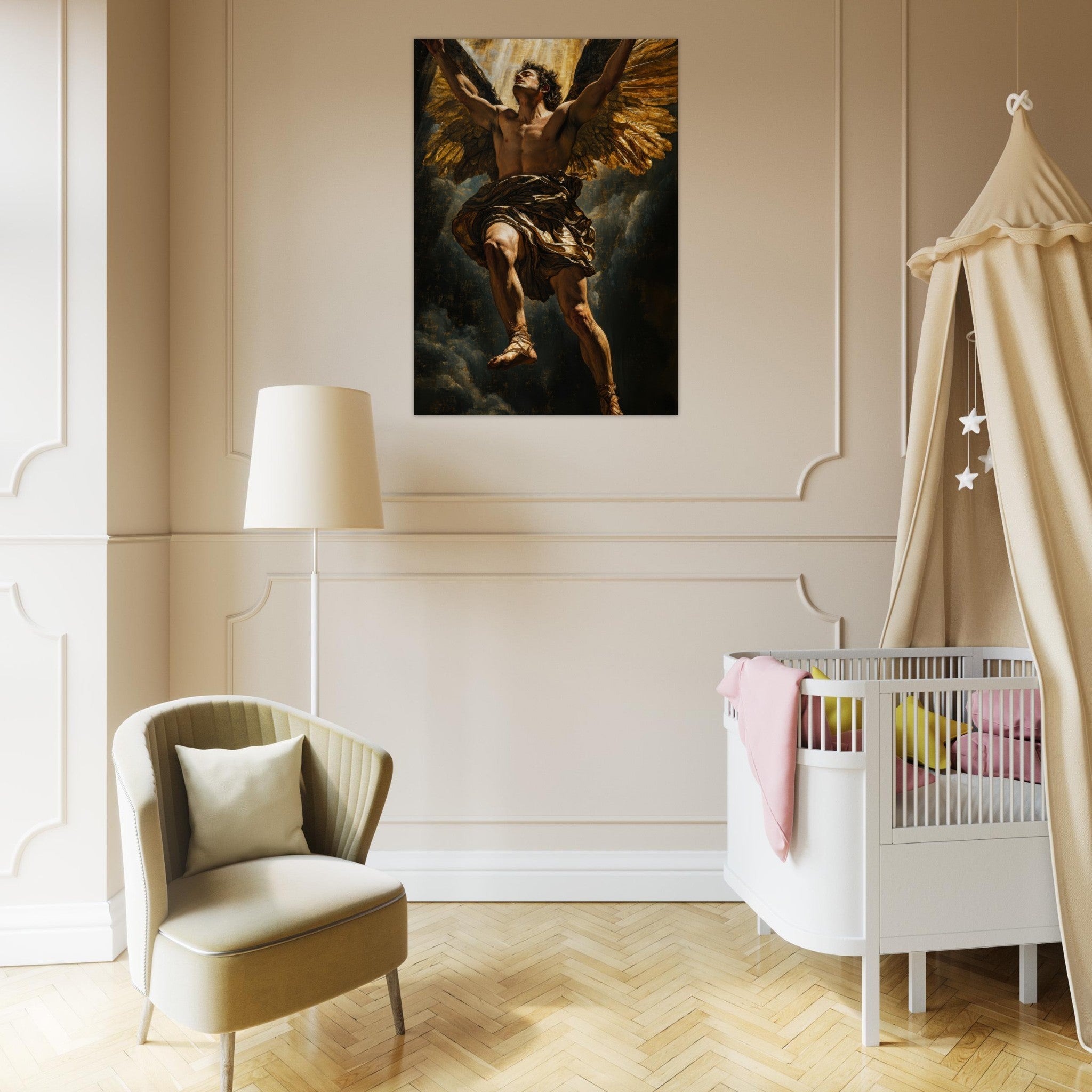 Aluminum Print Portrait - The Fallen Angels Descent Baroque Mythological 5 - Shop Ai Art WebShop - Digital Art online Store