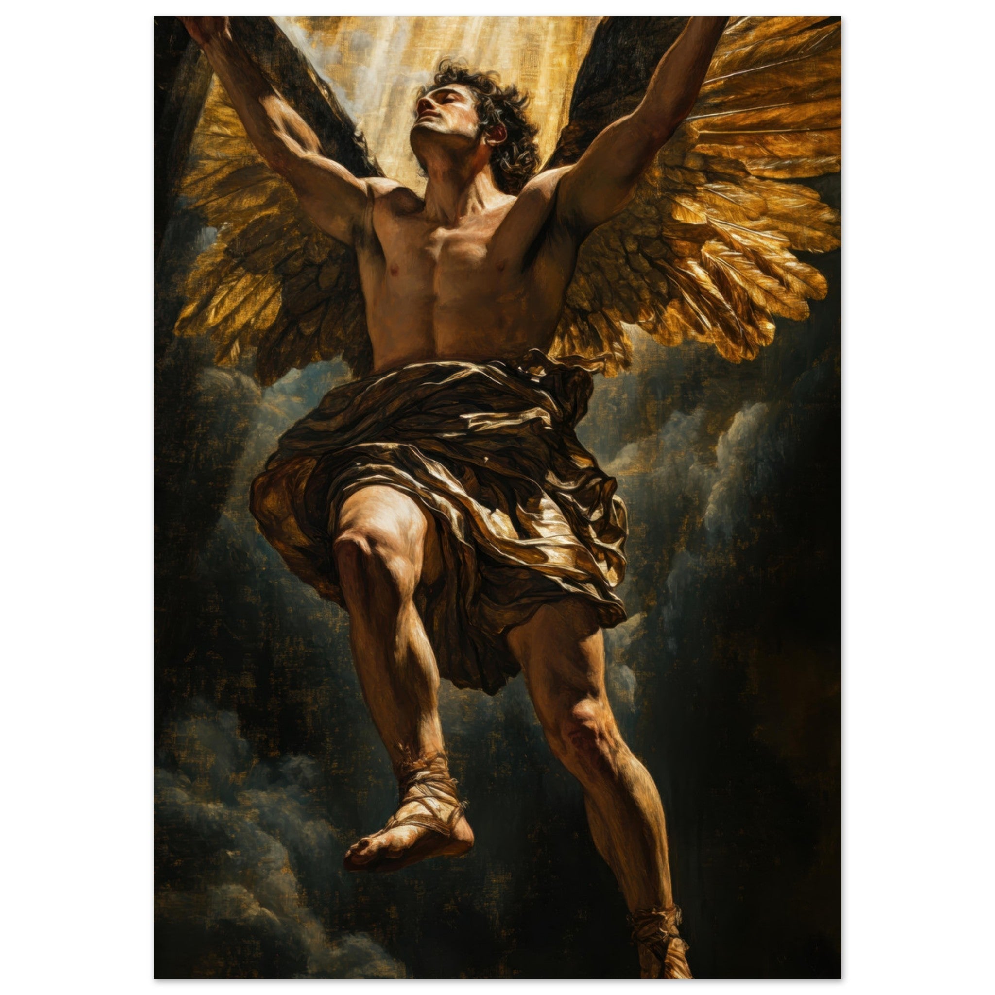 Aluminum Print Portrait - The Fallen Angels Descent Baroque Mythological 5 - Shop Ai Art WebShop - Digital Art online Store