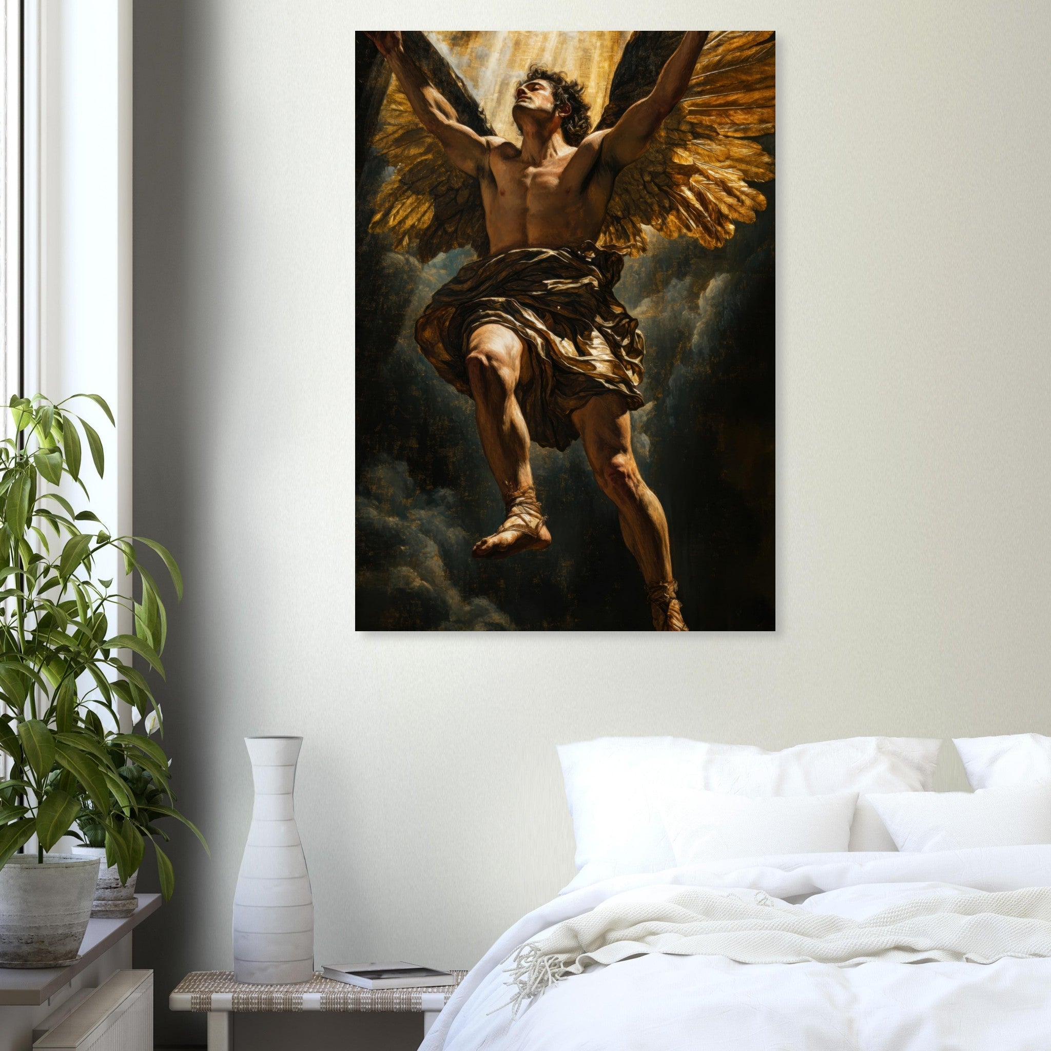 Aluminum Print Portrait - The Fallen Angels Descent Baroque Mythological 5 - Shop Ai Art WebShop - Digital Art online Store