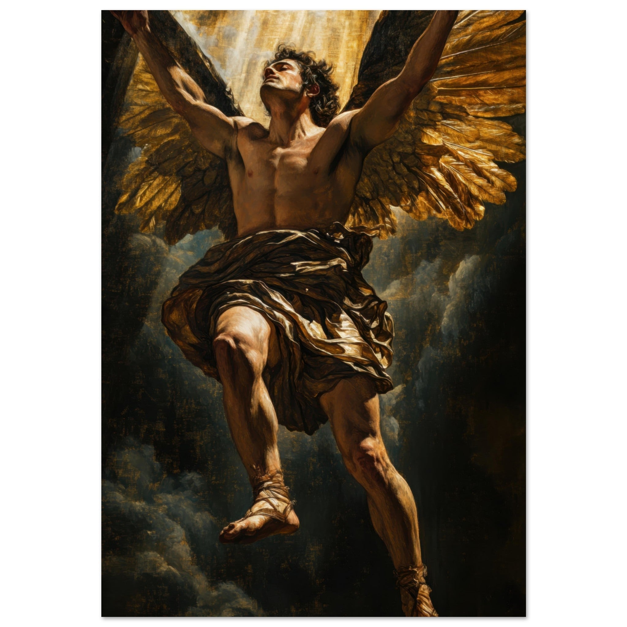 Aluminum Print Portrait - The Fallen Angels Descent Baroque Mythological 5 - Shop Ai Art WebShop - Digital Art online Store