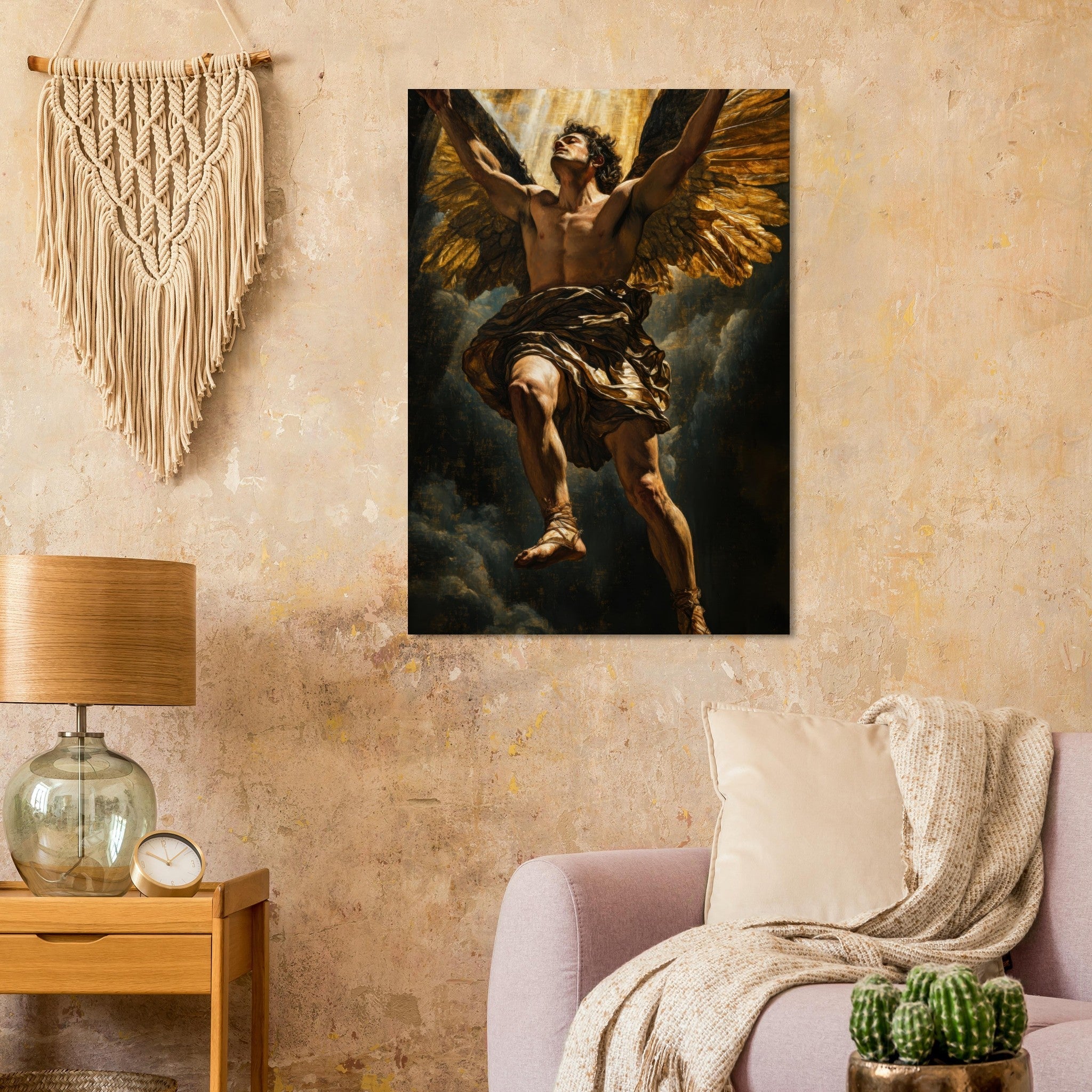 Aluminum Print Portrait - The Fallen Angels Descent Baroque Mythological 5 - Shop Ai Art WebShop - Digital Art online Store