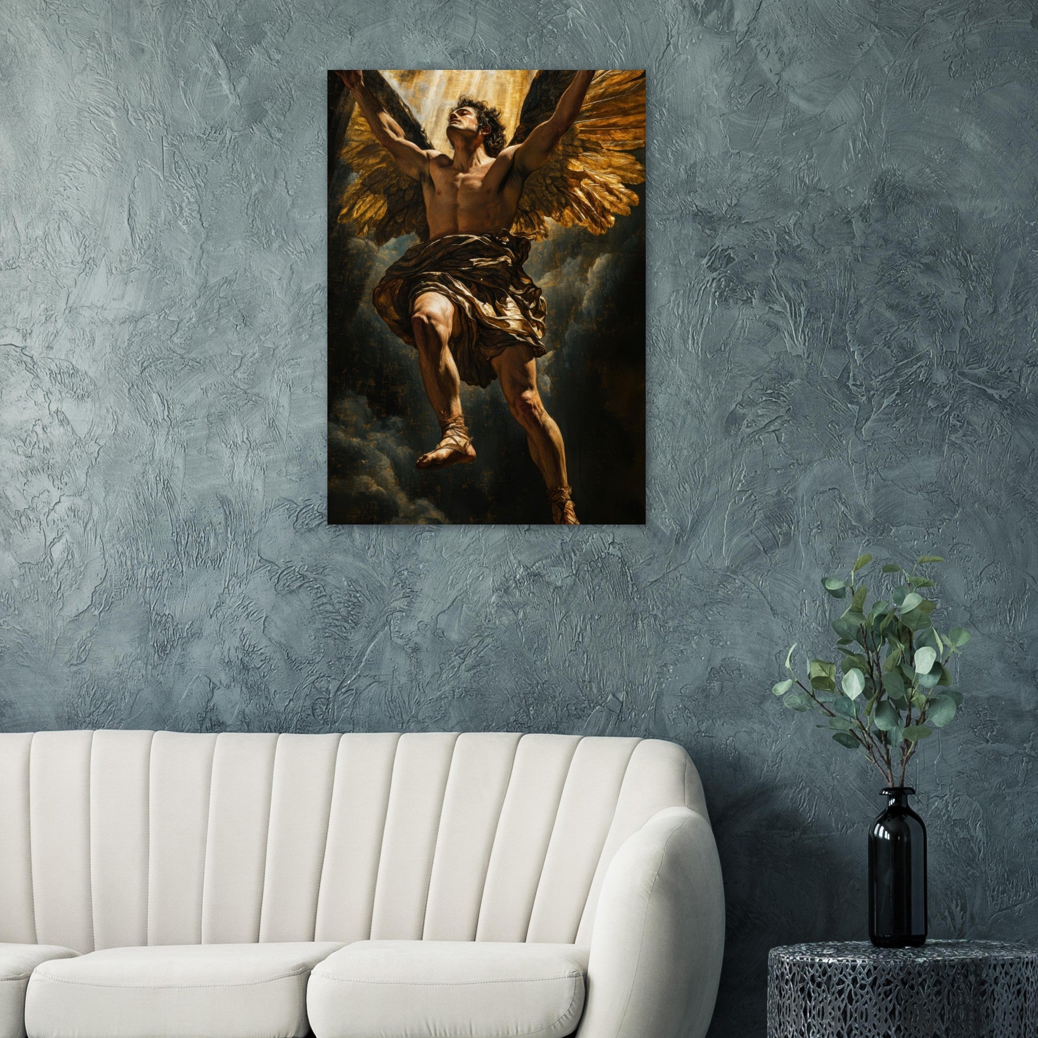 Aluminum Print Portrait - The Fallen Angels Descent Baroque Mythological 5 - Shop Ai Art WebShop - Digital Art online Store