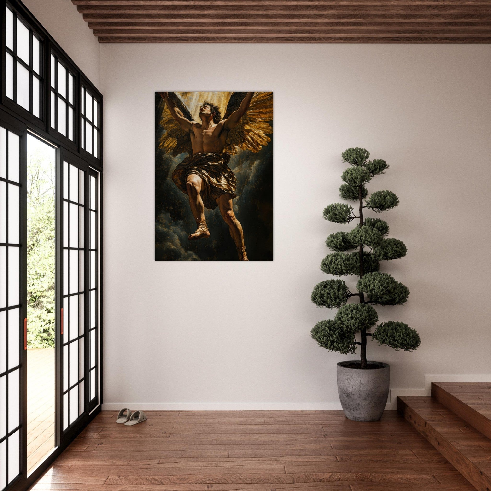 Aluminum Print Portrait - The Fallen Angels Descent Baroque Mythological 5 - Shop Ai Art WebShop - Digital Art online Store