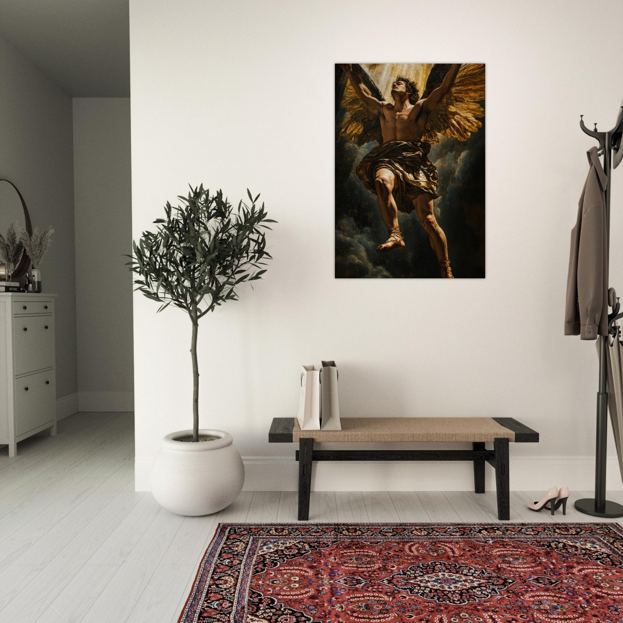 Aluminum Print Portrait - The Fallen Angels Descent Baroque Mythological 5 - Shop Ai Art WebShop - Digital Art online Store