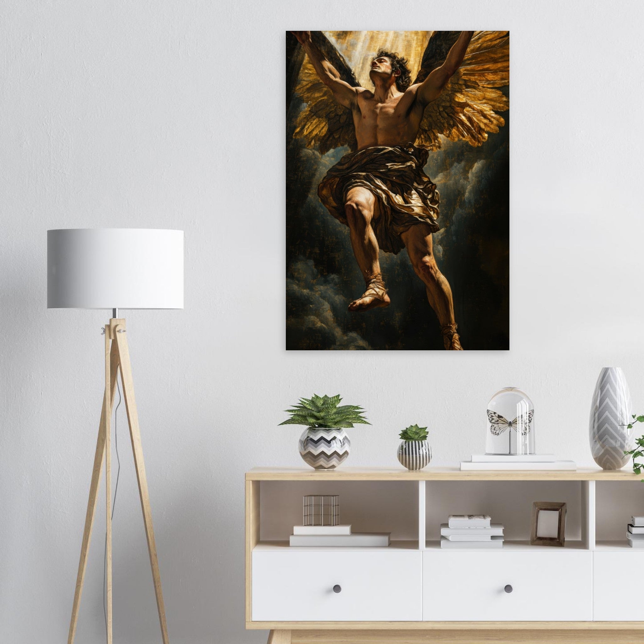 Aluminum Print Portrait - The Fallen Angels Descent Baroque Mythological 5 - Shop Ai Art WebShop - Digital Art online Store
