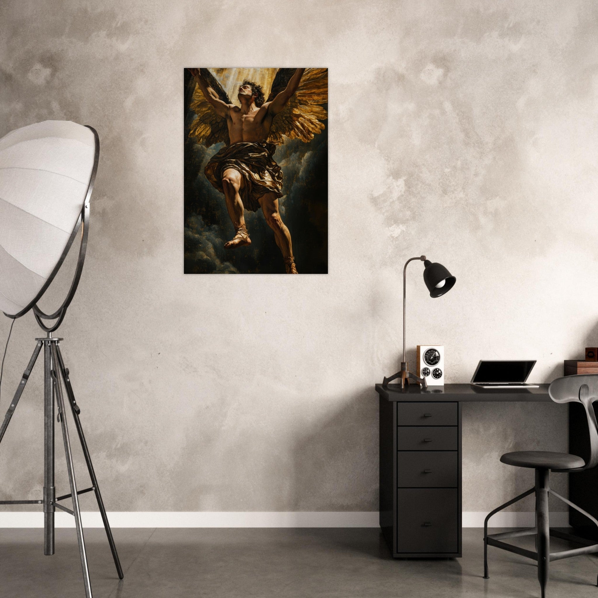 Aluminum Print Portrait - The Fallen Angels Descent Baroque Mythological 5 - Shop Ai Art WebShop - Digital Art online Store