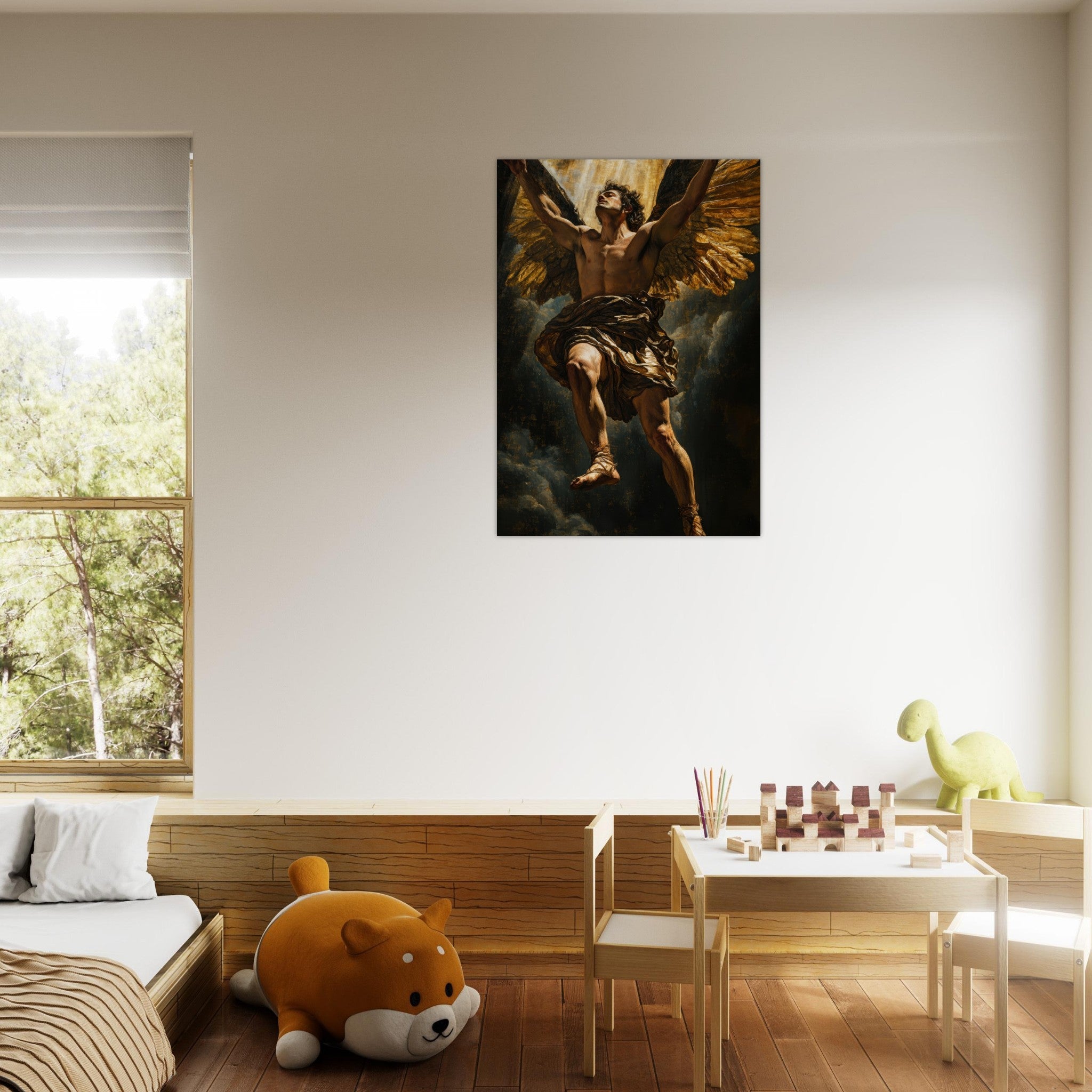 Aluminum Print Portrait - The Fallen Angels Descent Baroque Mythological 5 - Shop Ai Art WebShop - Digital Art online Store