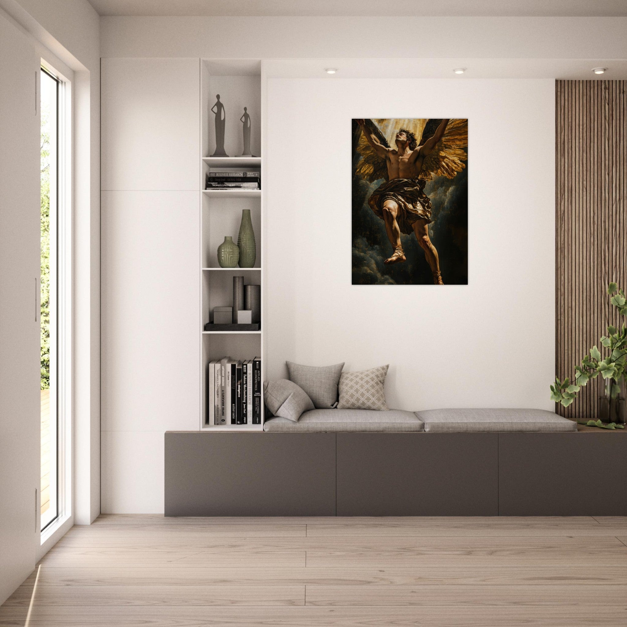 Aluminum Print Portrait - The Fallen Angels Descent Baroque Mythological 5 - Shop Ai Art WebShop - Digital Art online Store