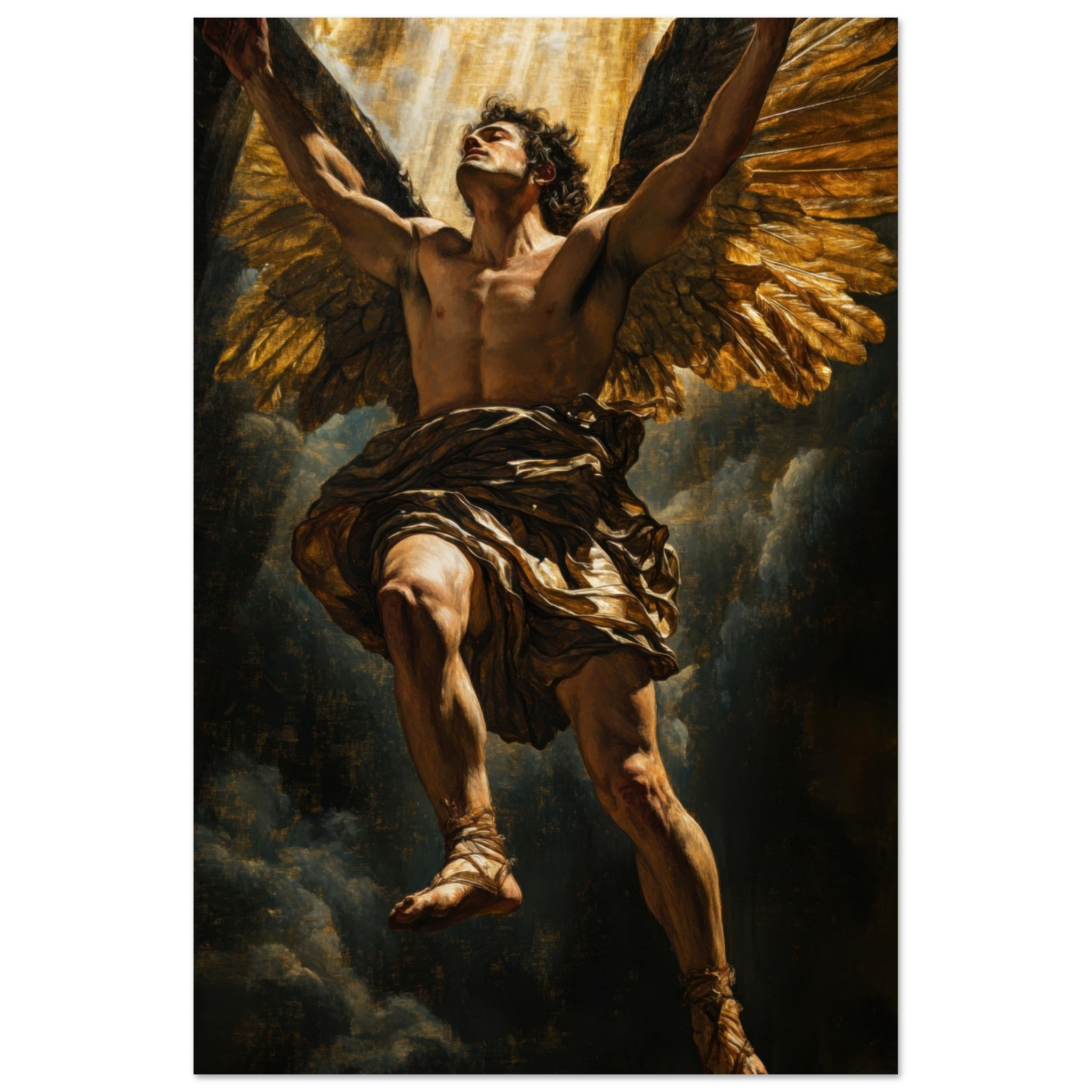 Aluminum Print Portrait - The Fallen Angels Descent Baroque Mythological 5 - Shop Ai Art WebShop - Digital Art online Store