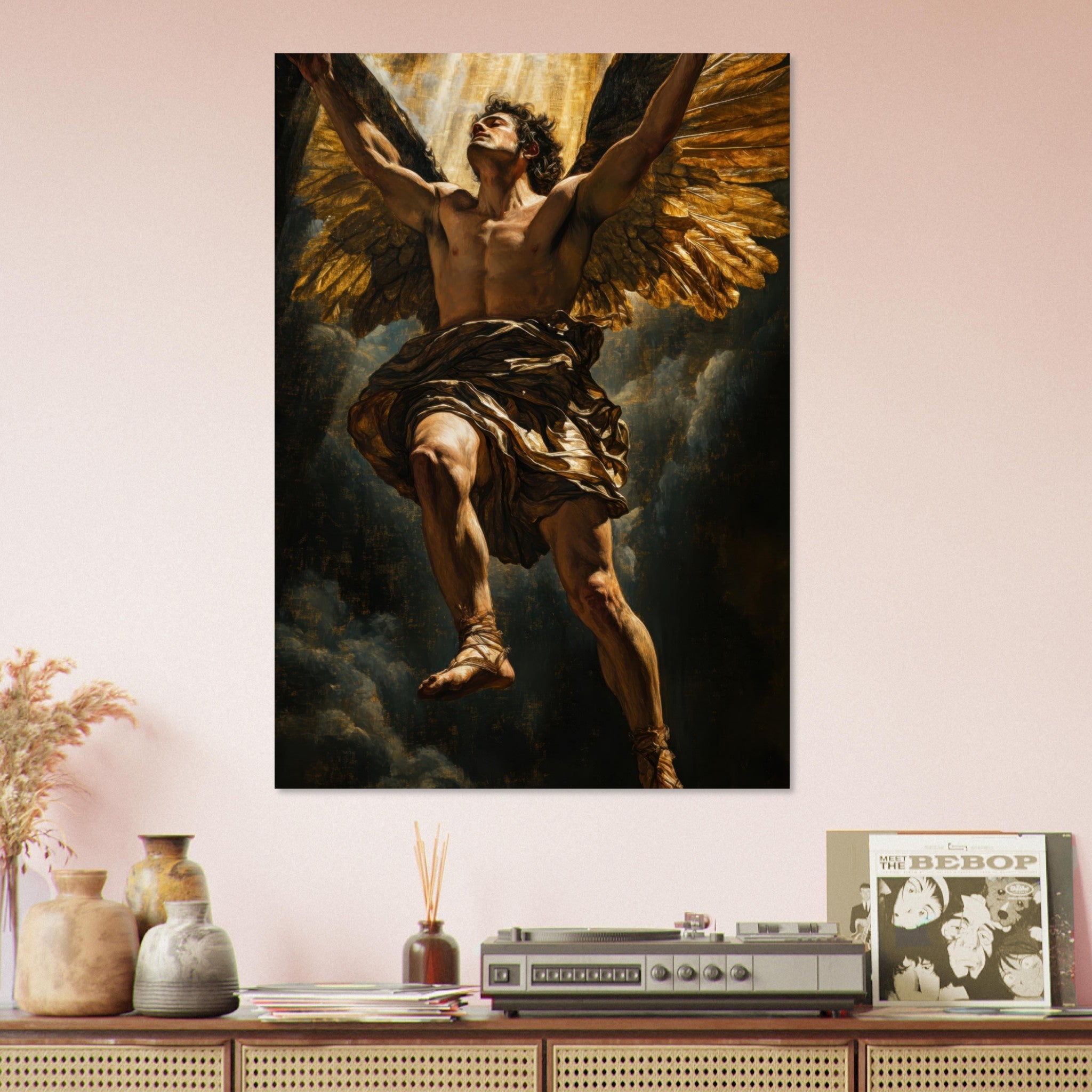 Aluminum Print Portrait - The Fallen Angels Descent Baroque Mythological 5 - Shop Ai Art WebShop - Digital Art online Store