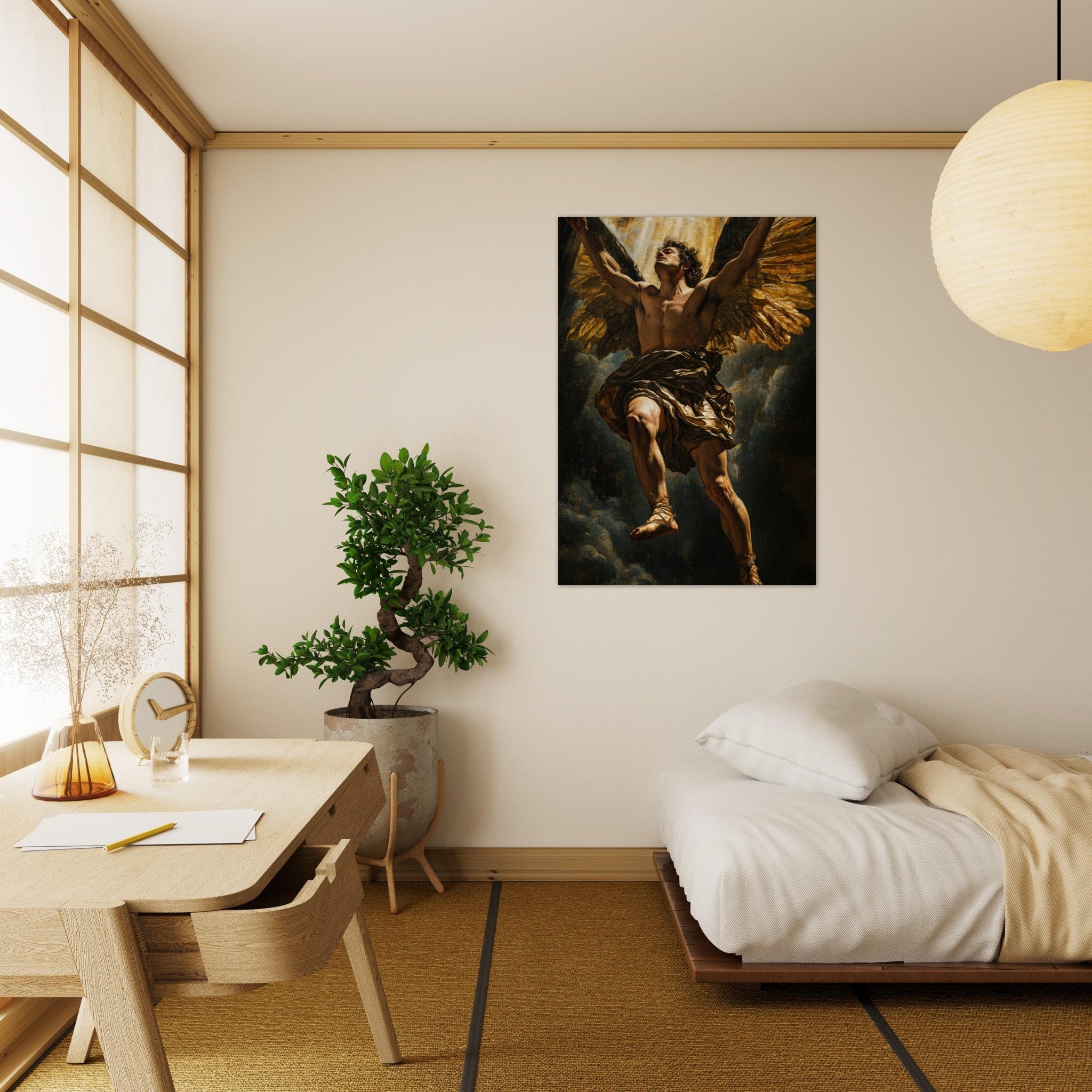 Aluminum Print Portrait - The Fallen Angels Descent Baroque Mythological 5 - Shop Ai Art WebShop - Digital Art online Store