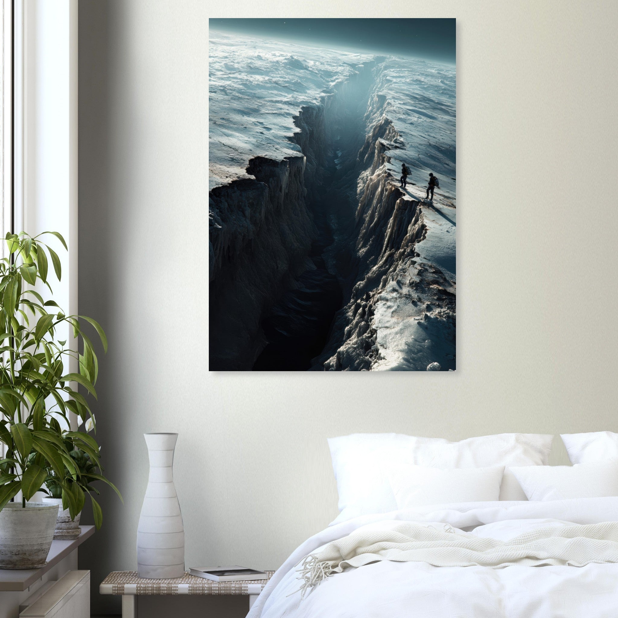 Aluminum Print Portrait - The Frozen Wasteland of Europa An expedition tea - Shop Ai Art WebShop - Digital Art online Store
